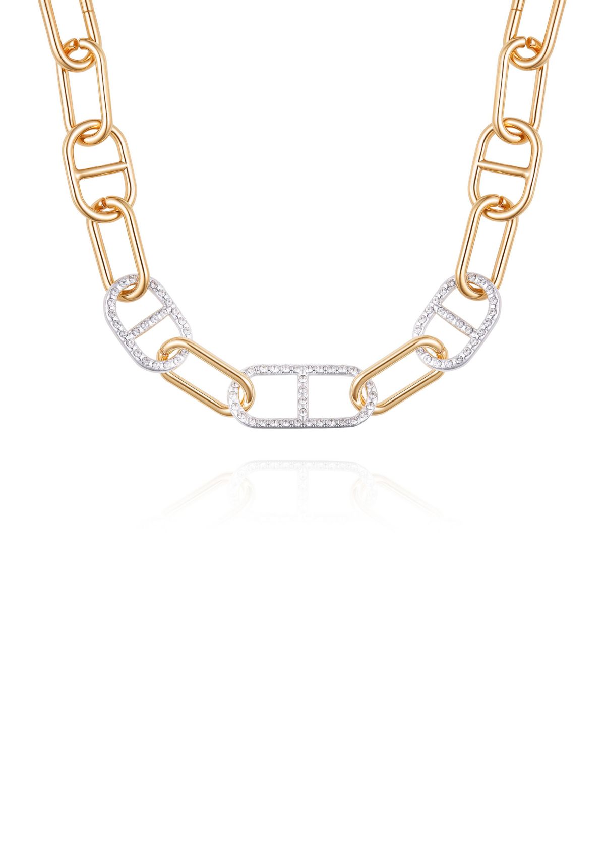 Two Tone Link Collar Necklace