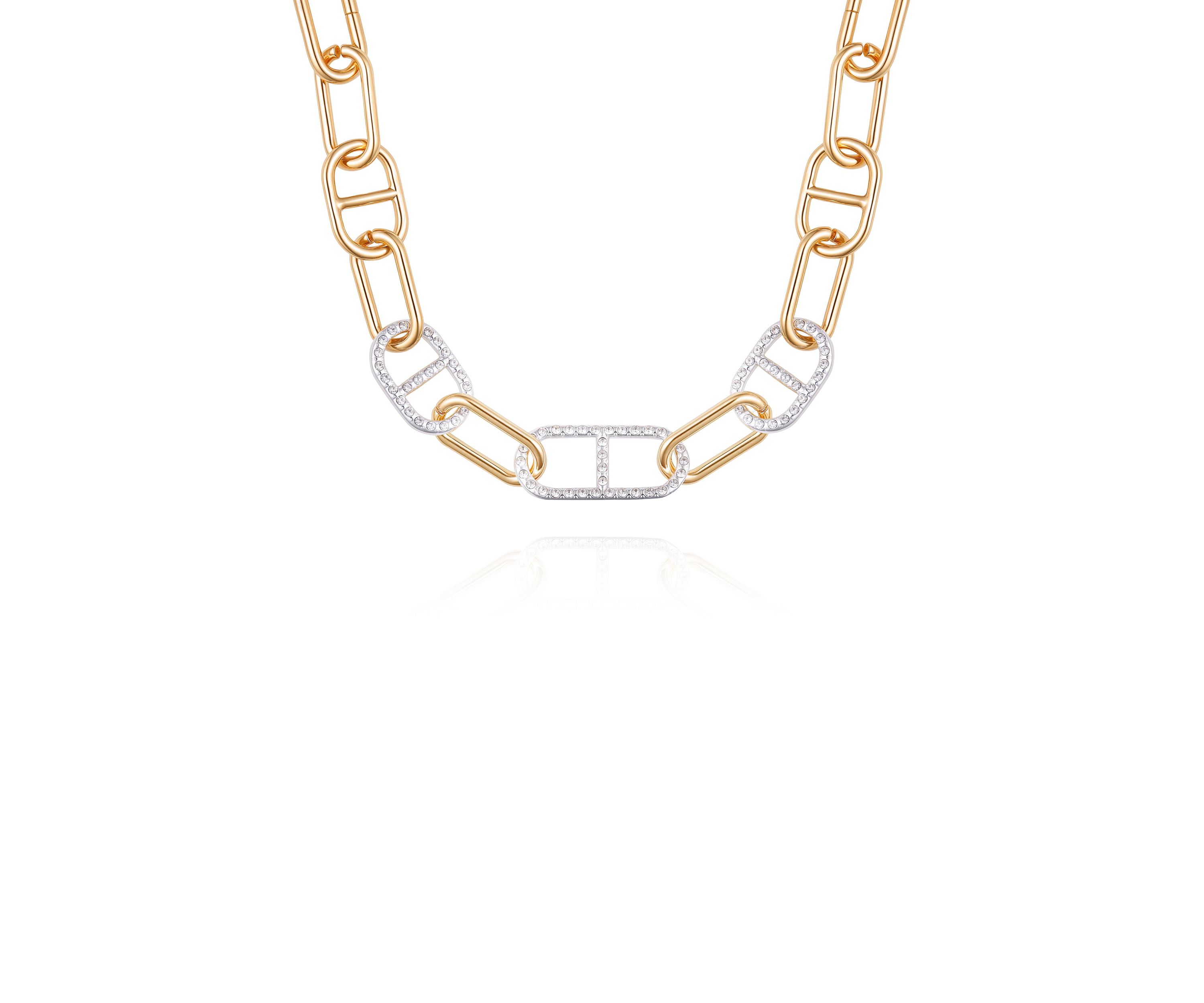 Two Tone Link Collar Necklace