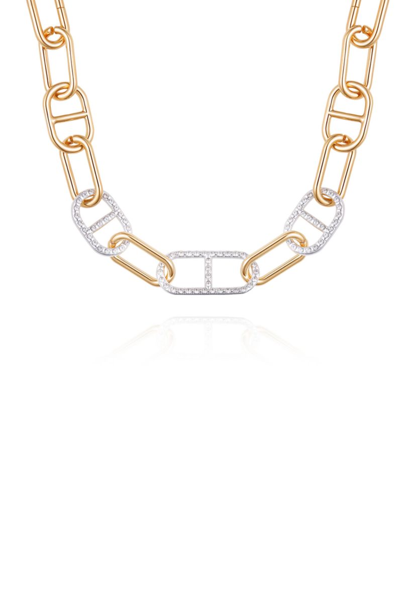 Two Tone Link Collar Necklace