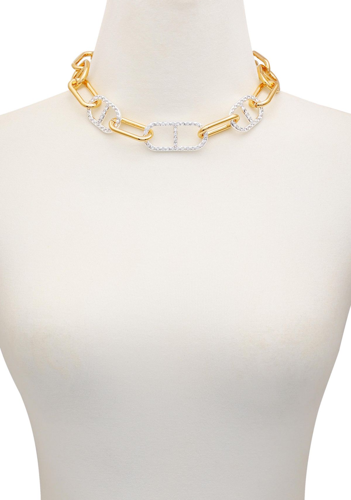 Two Tone Link Collar Necklace