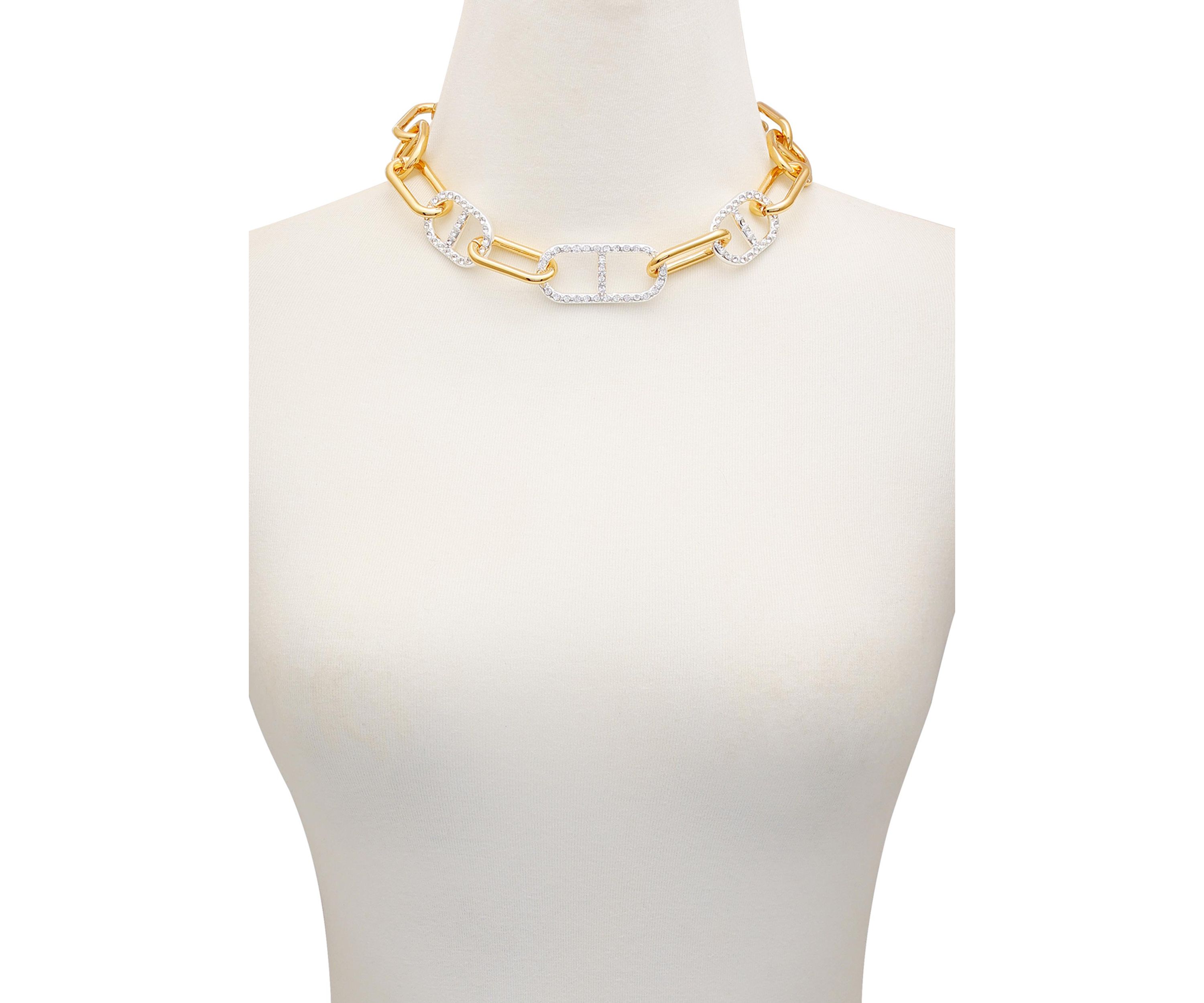 Two Tone Link Collar Necklace