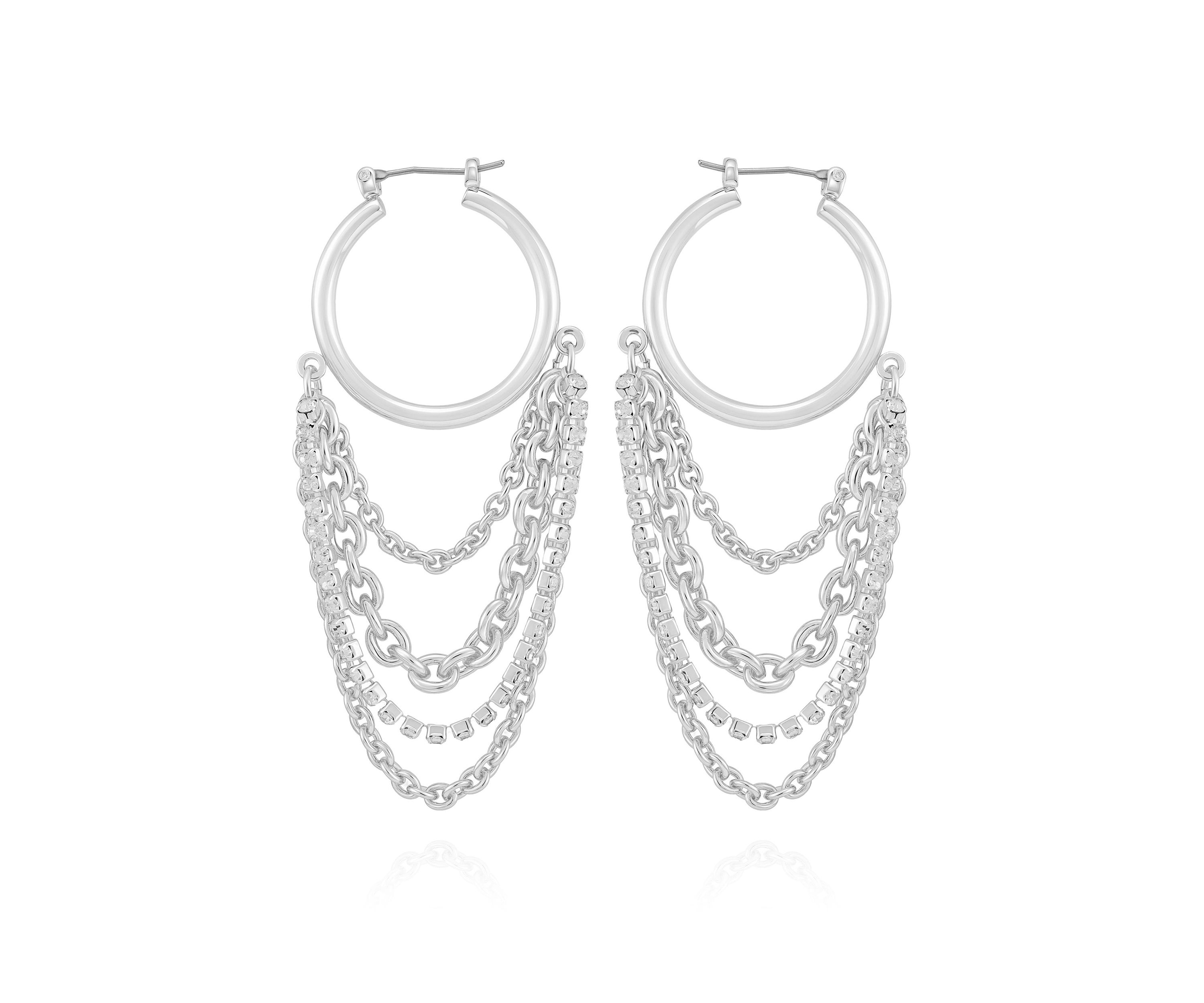 Hoop Linear Chain Earrings