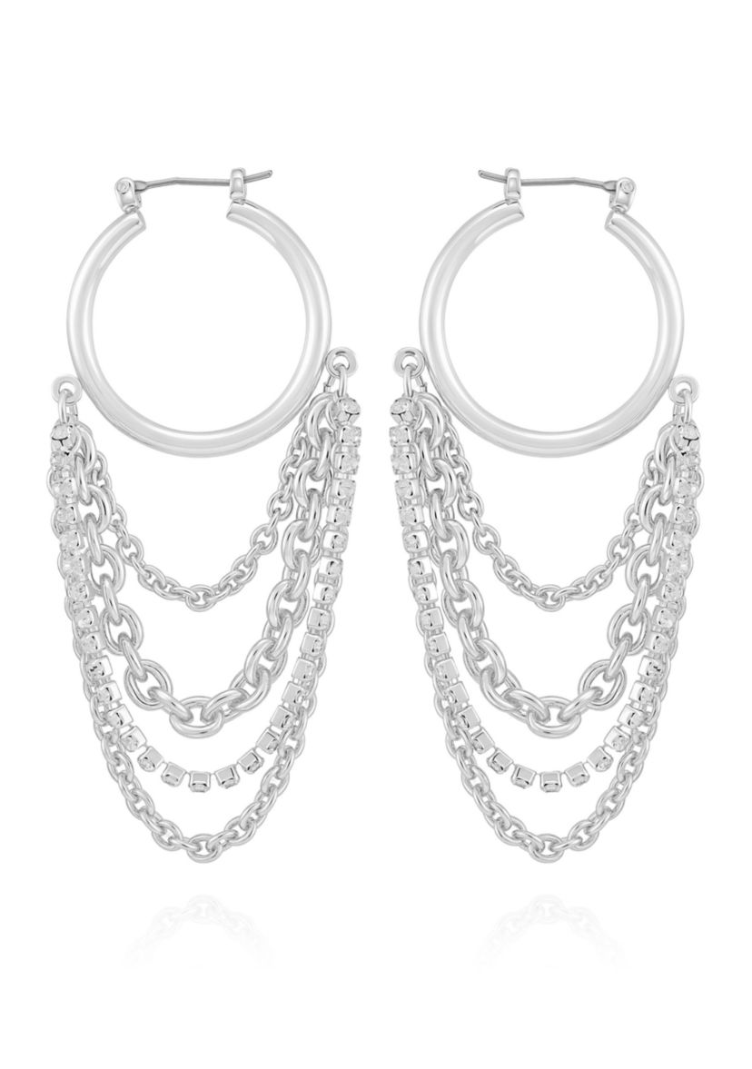 Hoop Linear Chain Earrings