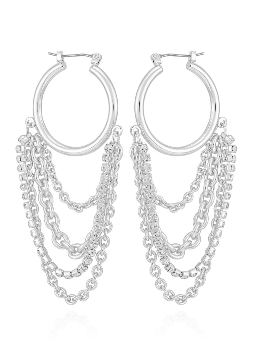 Hoop Linear Chain Earrings