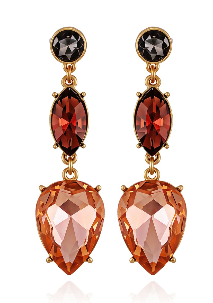 Ombré Crystal Dangle Linear Earrings