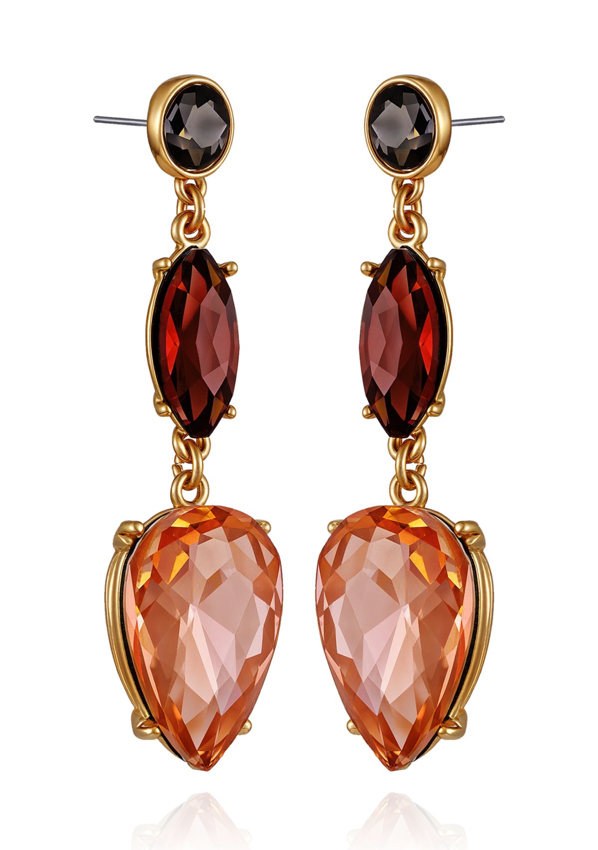 Ombré Crystal Dangle Linear Earrings