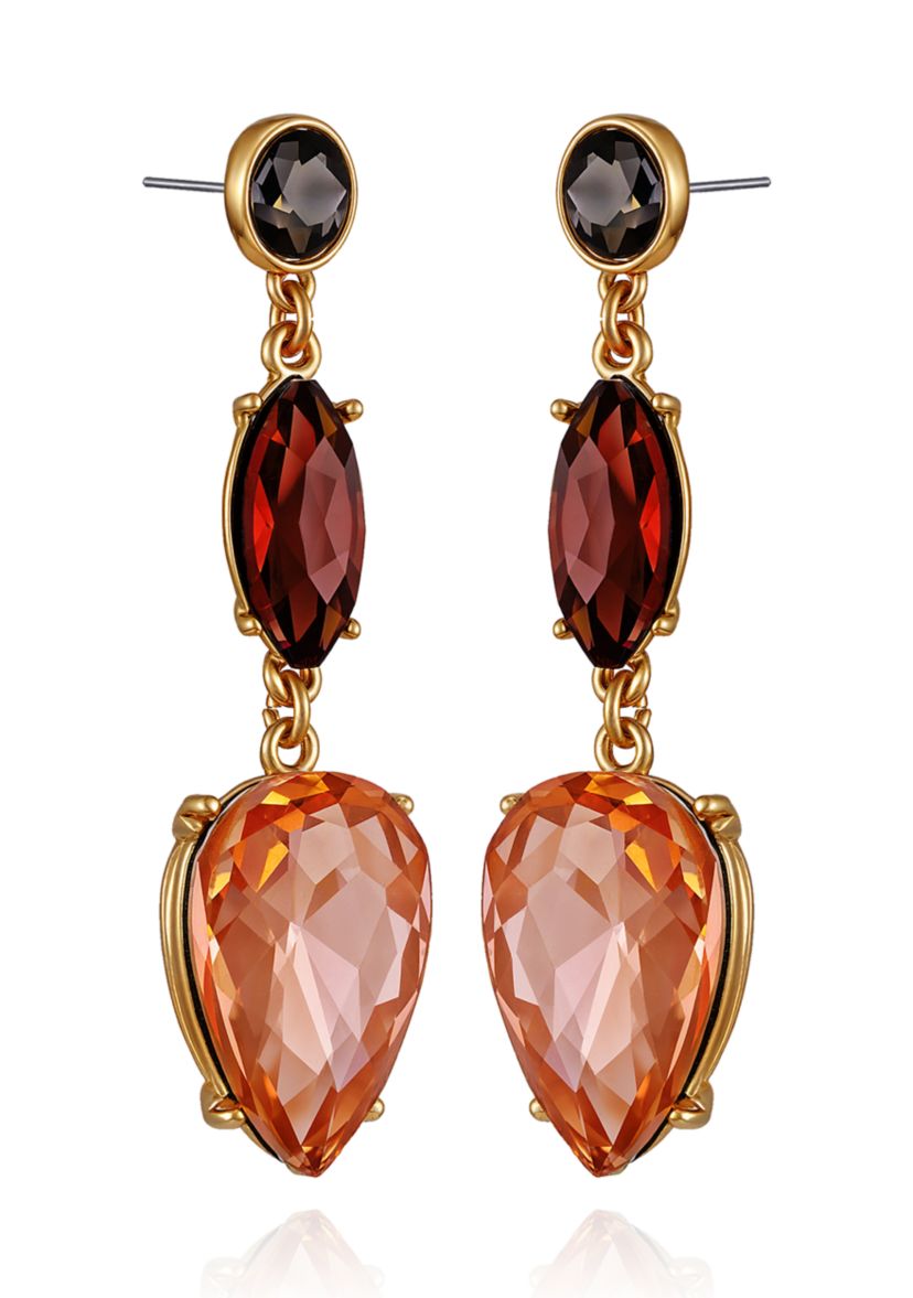 Ombré Crystal Dangle Linear Earrings