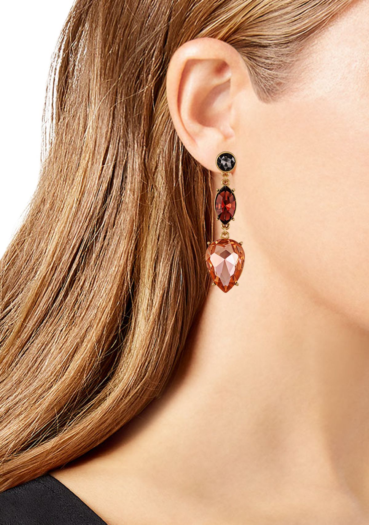 Ombré Crystal Dangle Linear Earrings
