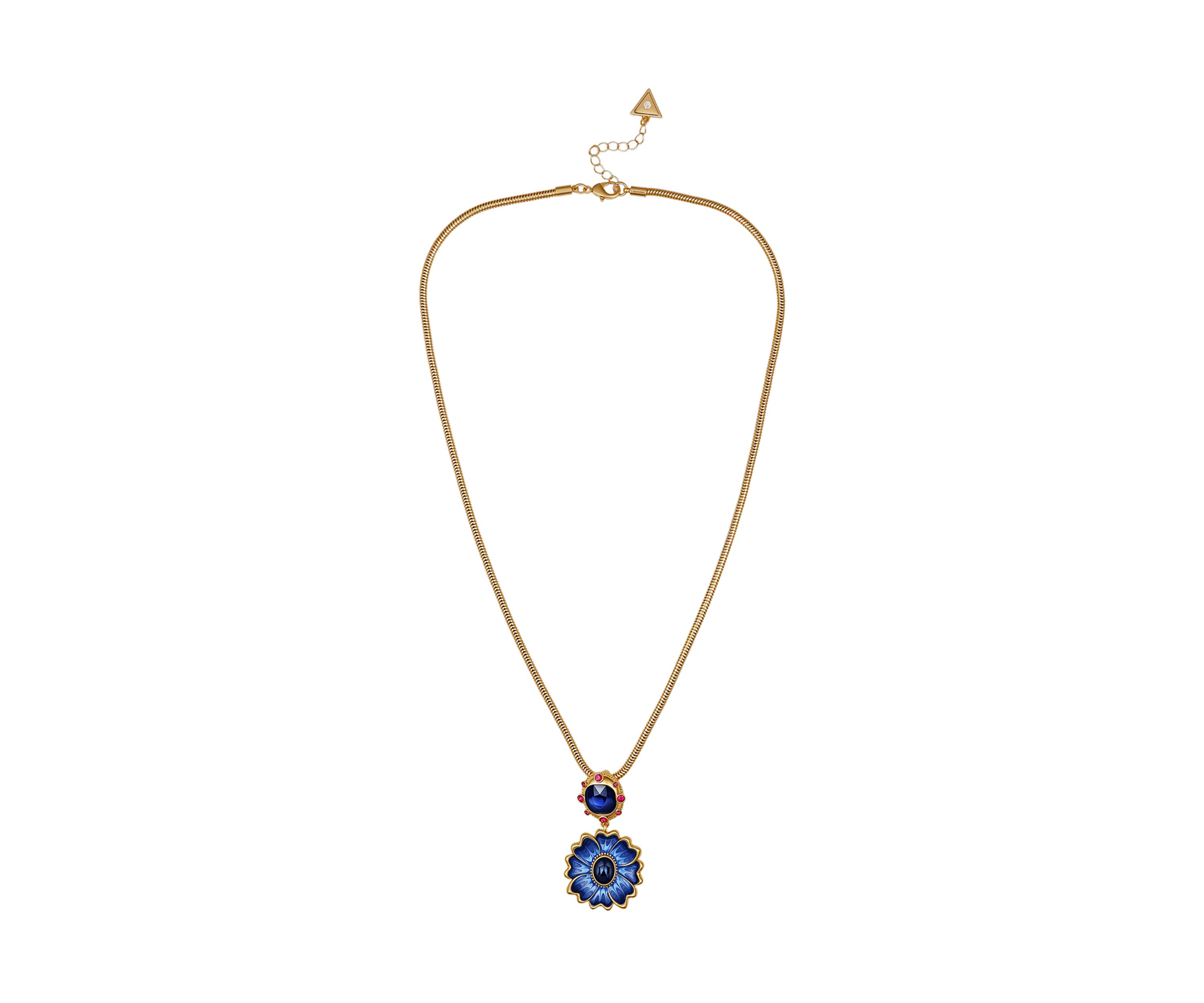 Blue Flower Pendant Necklace