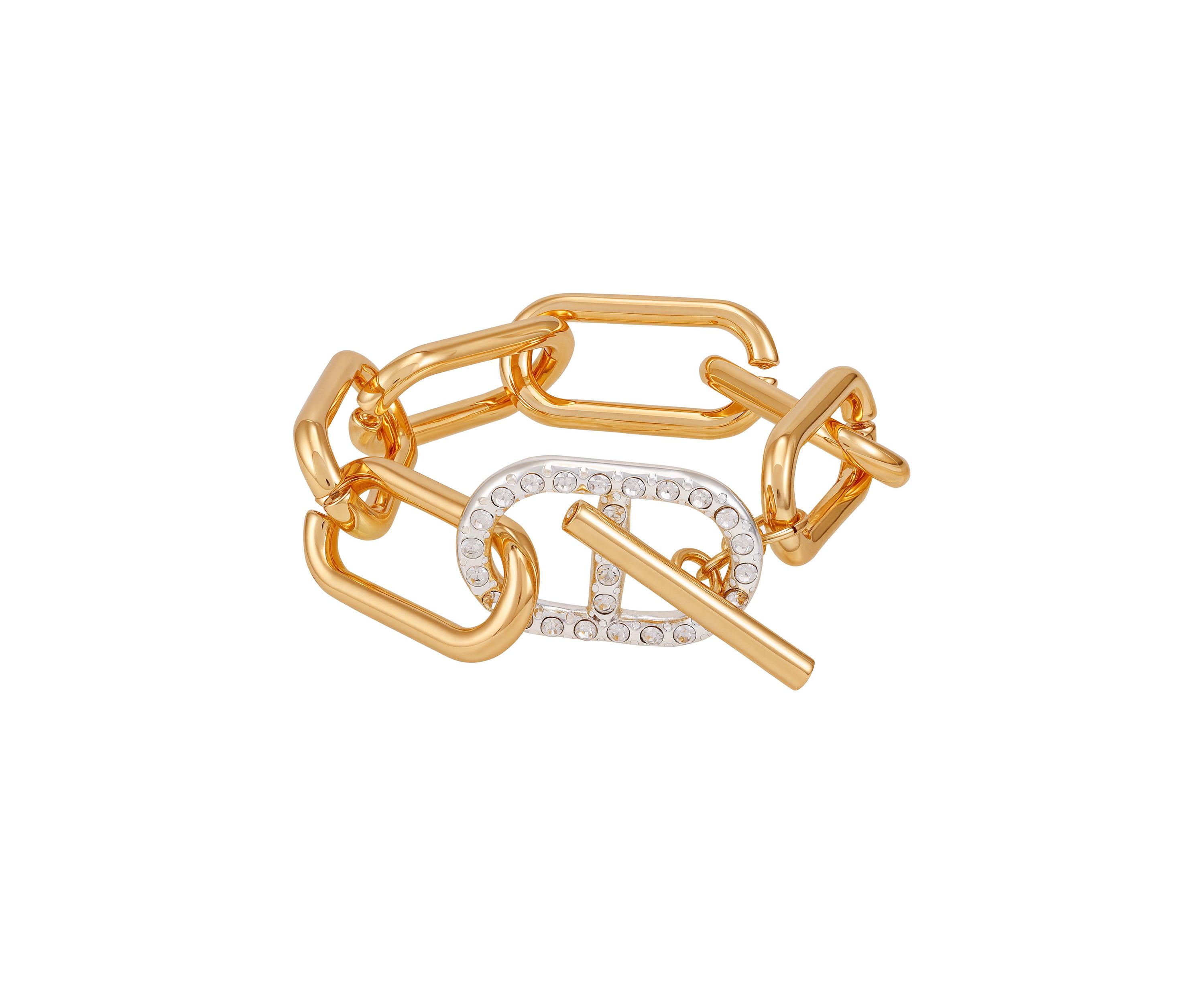 Two Tone Link Toggle Bracelet