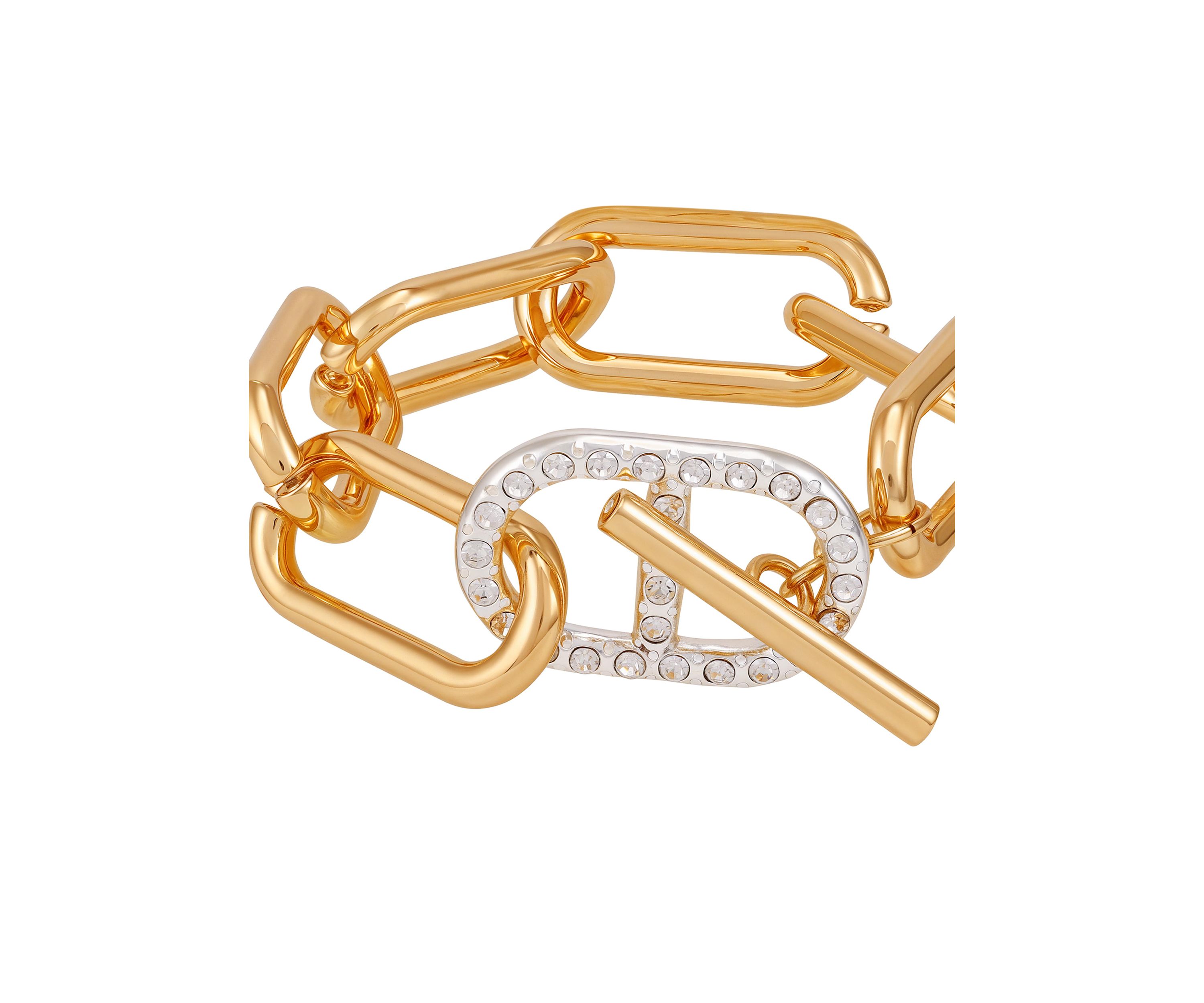 Two Tone Link Toggle Bracelet
