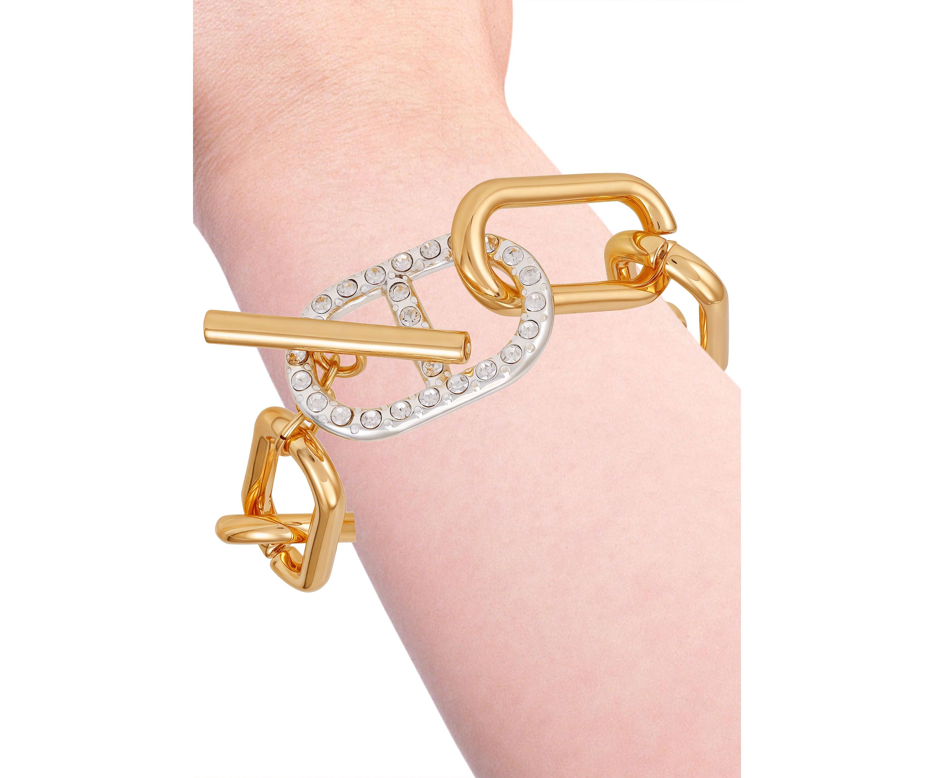 Two Tone Link Toggle Bracelet