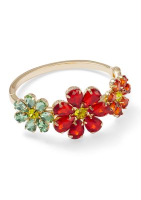 GUESS Multi Color Floral Bangle Bracelet