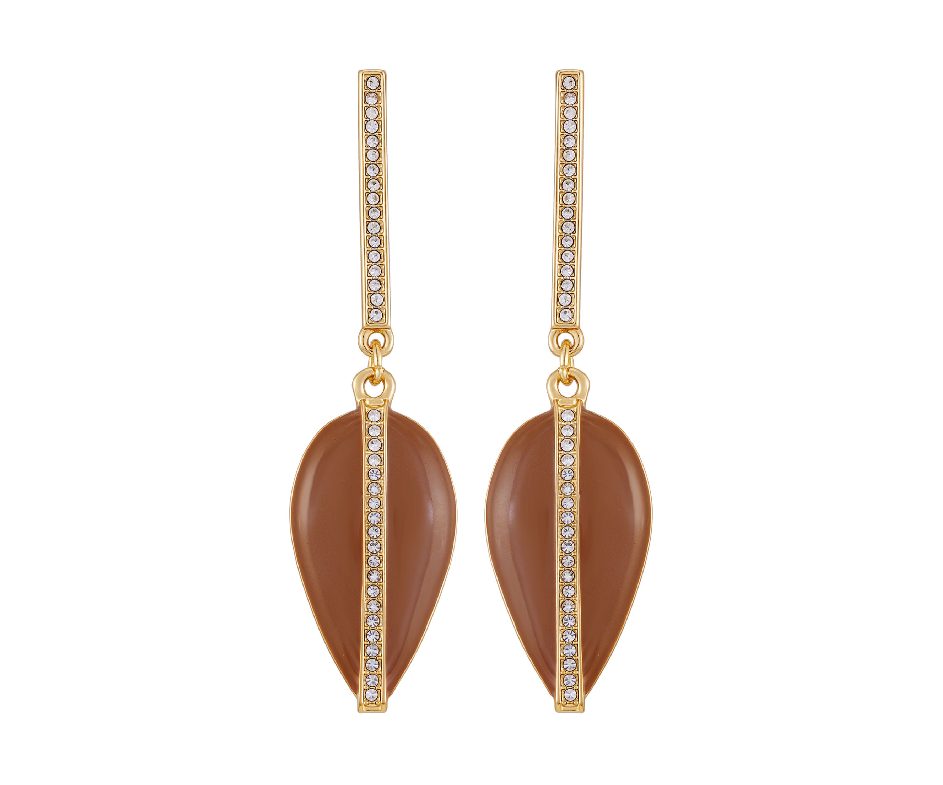 Oval Crystal Post Drop Earrings