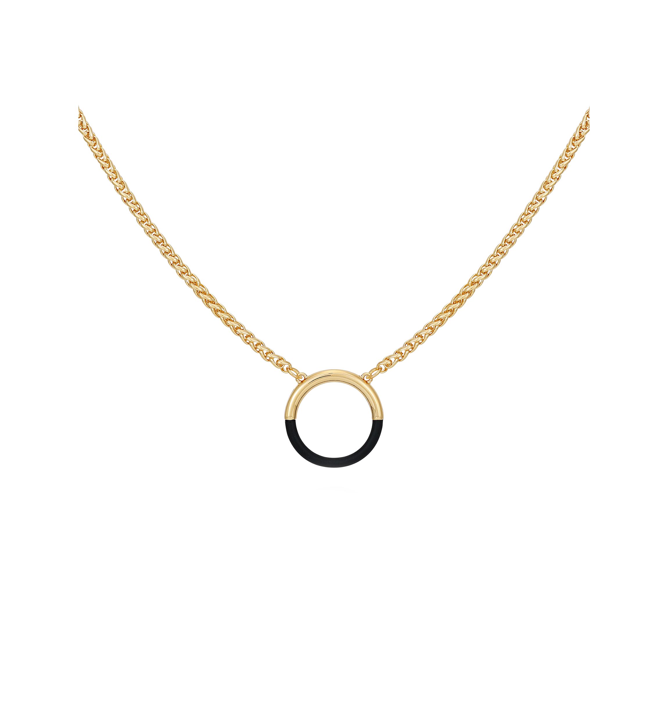 Gold Tone Jet 18" Pendant Necklace