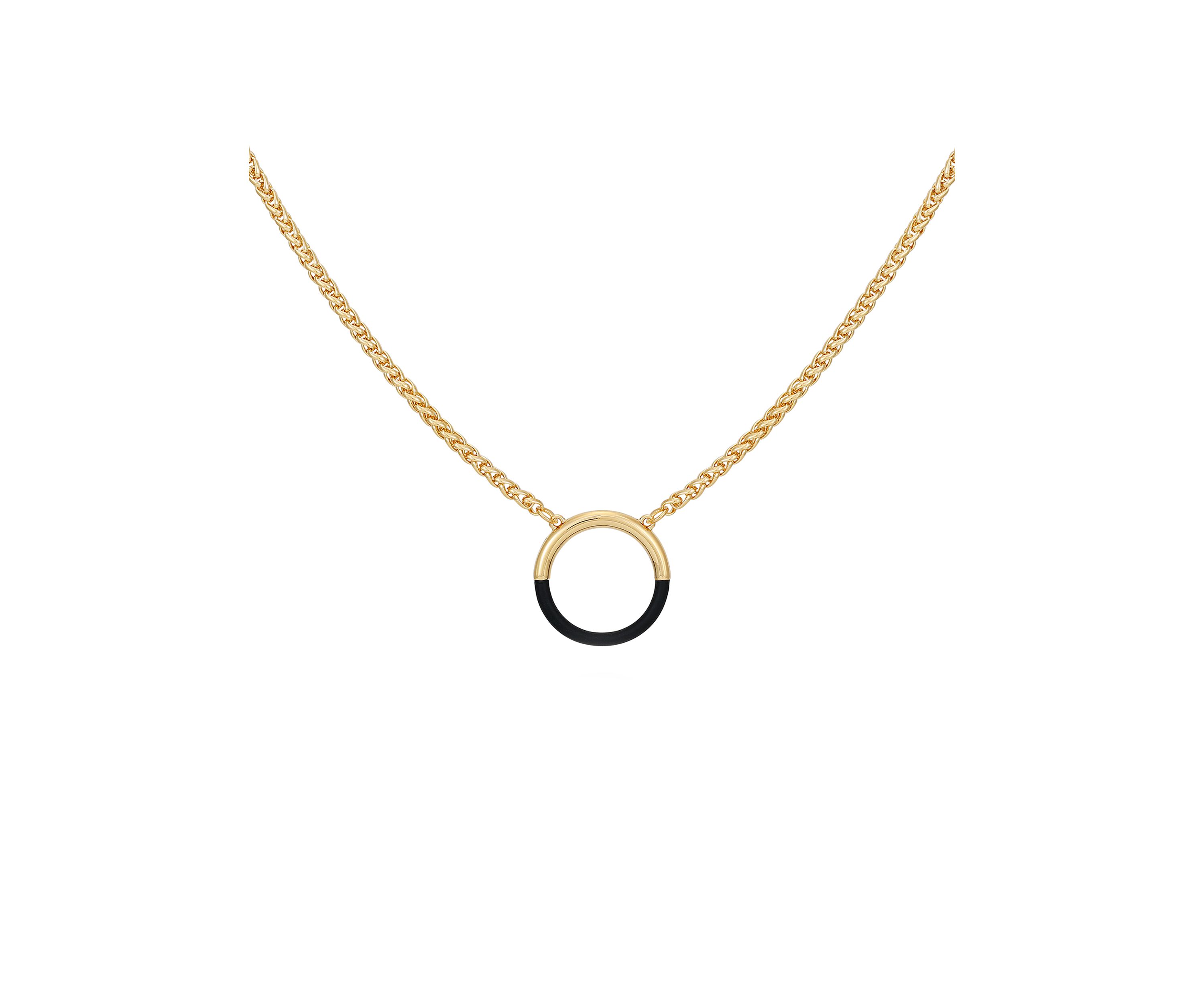 Gold Tone Jet 18" Pendant Necklace