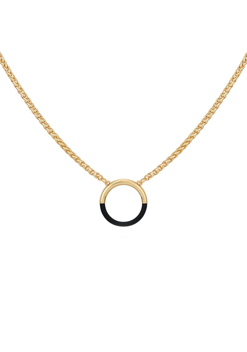 Gold Tone Jet 18" Pendant Necklace
