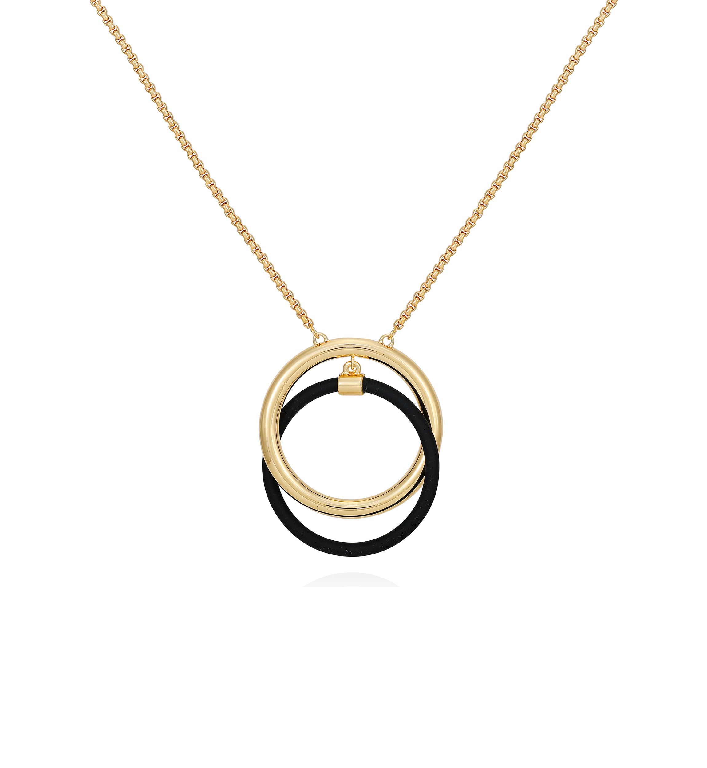 Gold Tone Jet Pendant Necklace