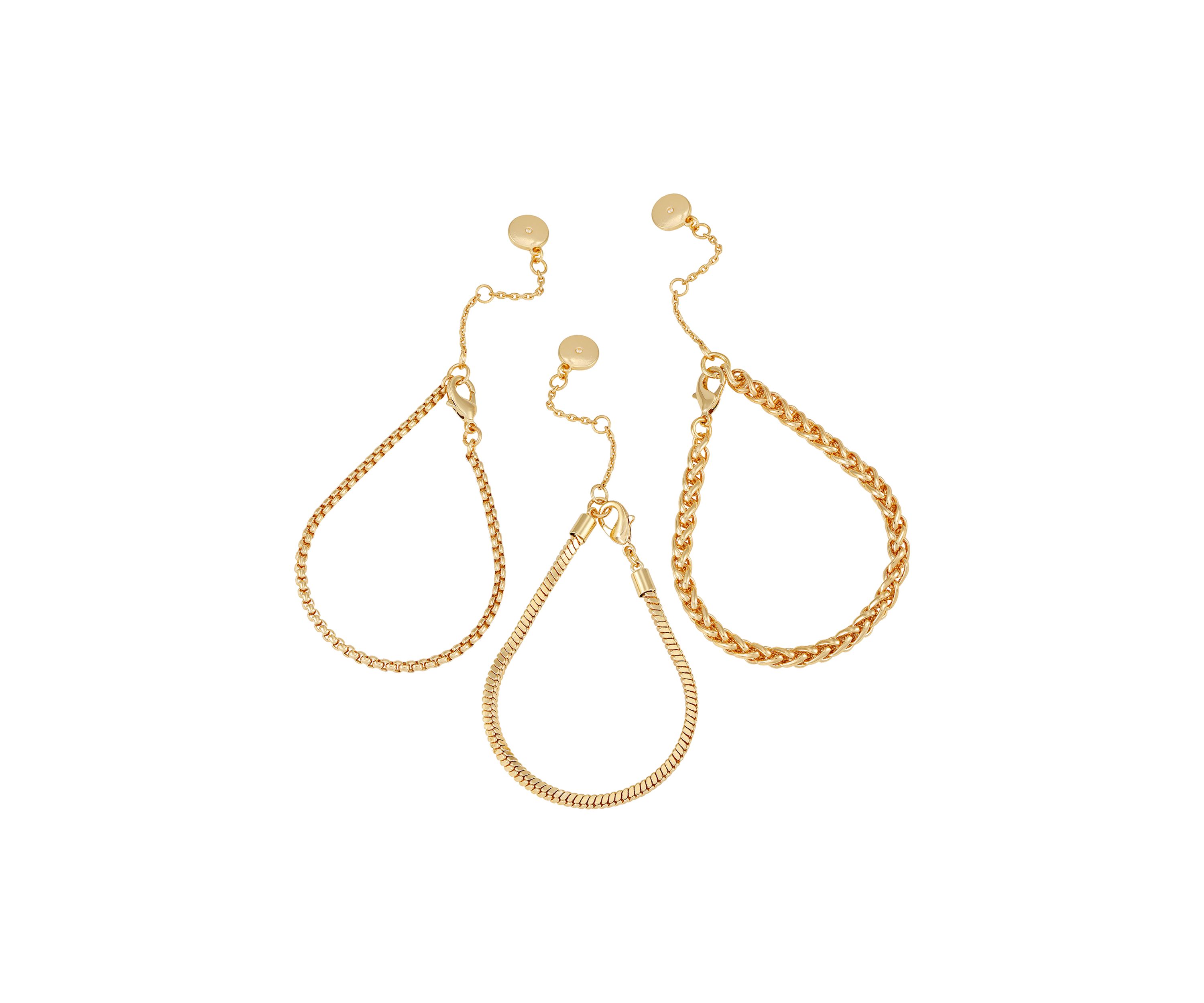 Gold Tone Bracelets - Set of 3