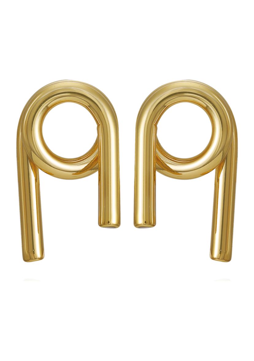 14K Plated Clip On Knot Button Earrings