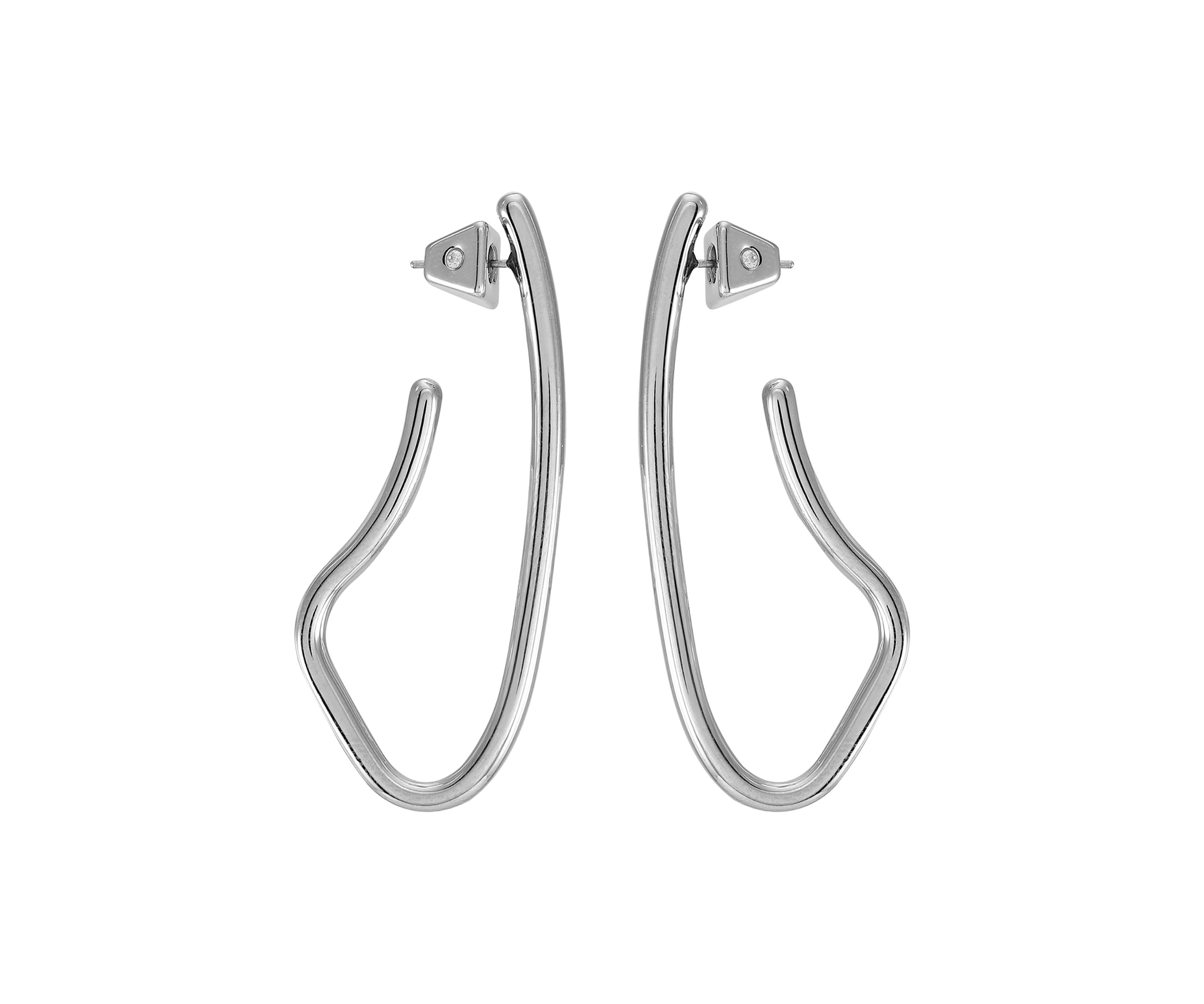 Silver Organic Hoop Earrings