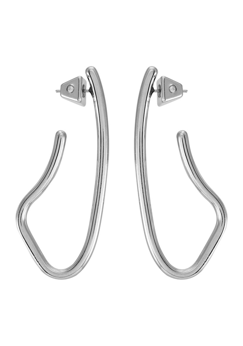 Silver Organic Hoop Earrings