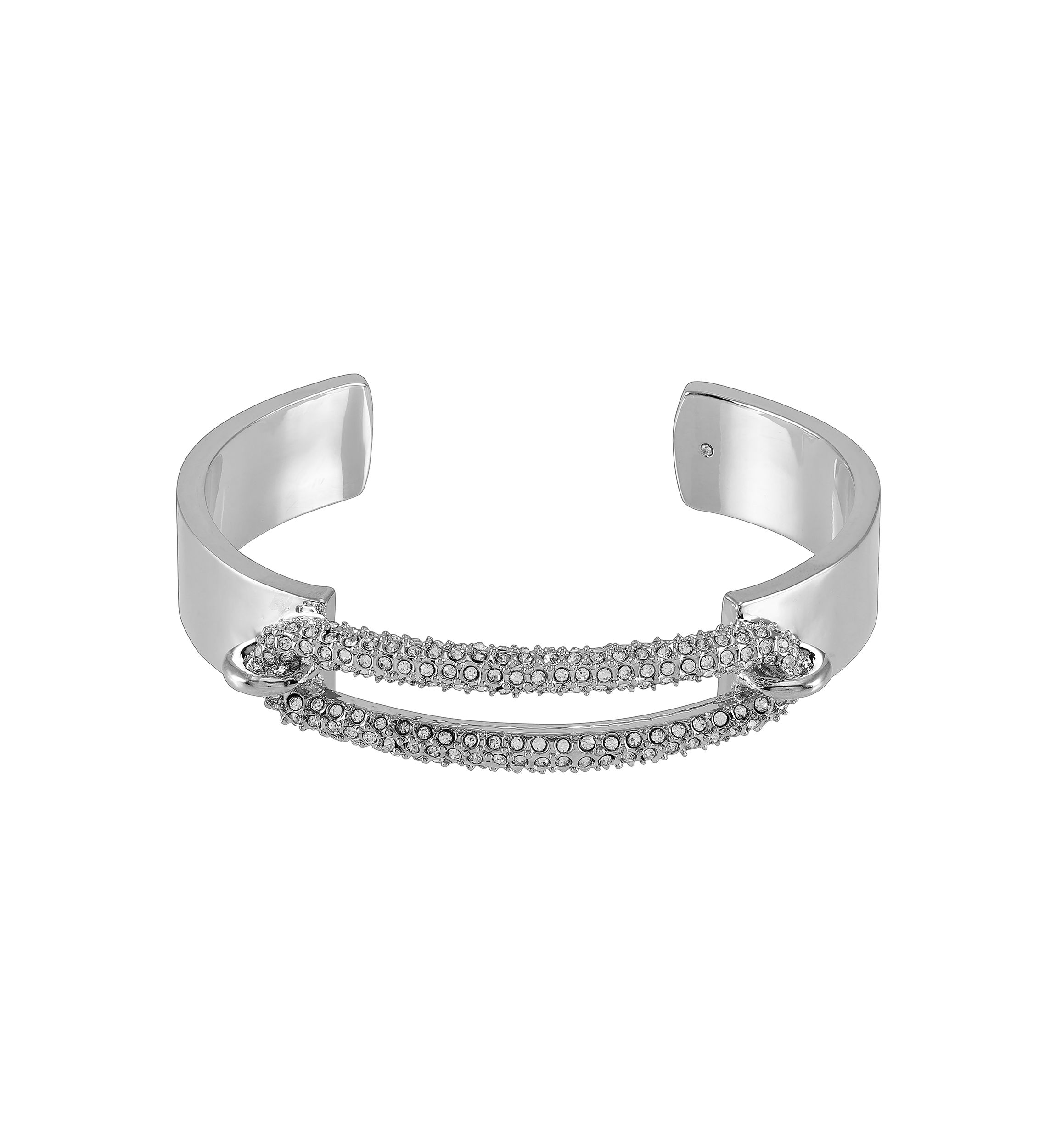 Silver and Crystal Link Cuff