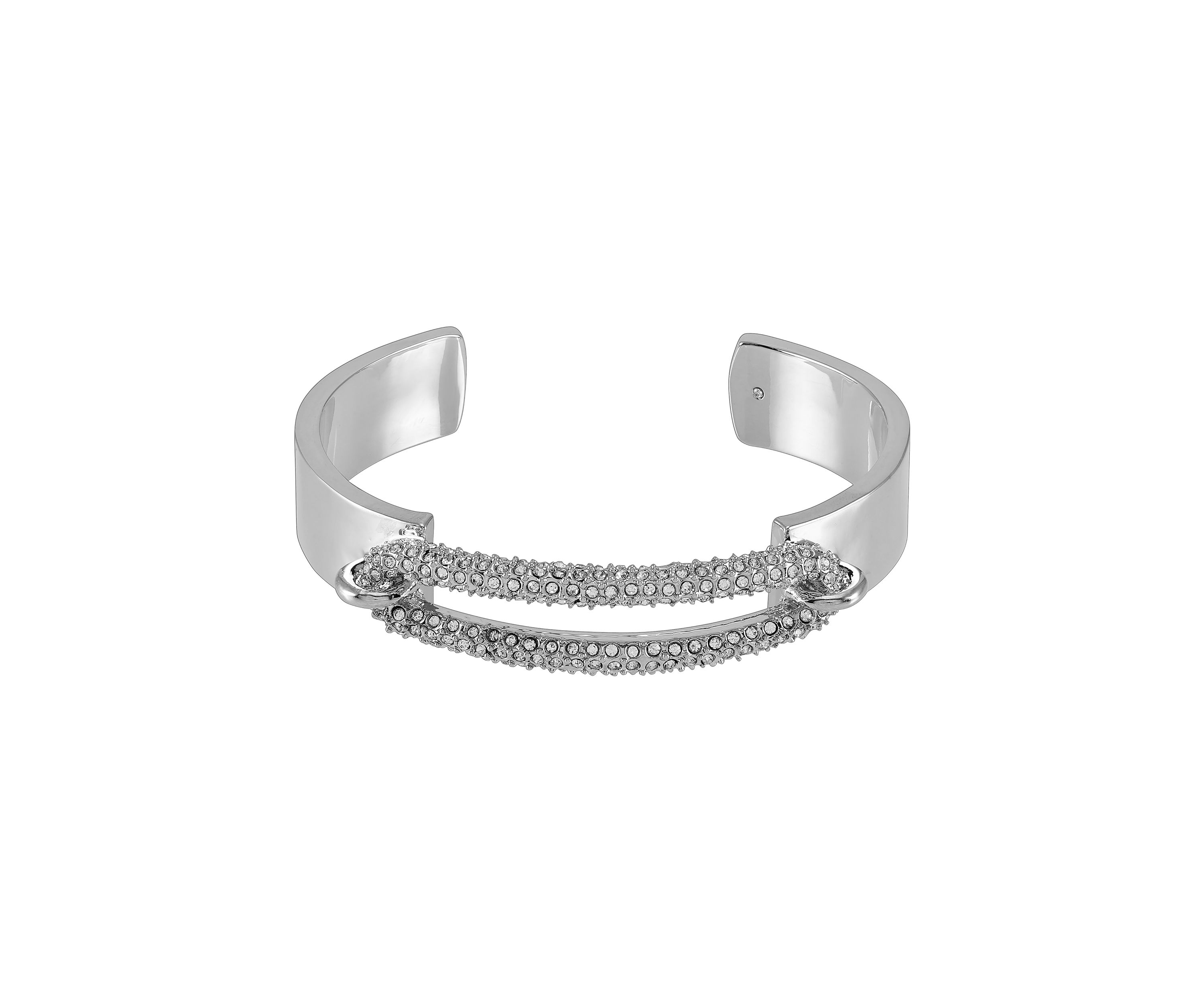 Silver and Crystal Link Cuff