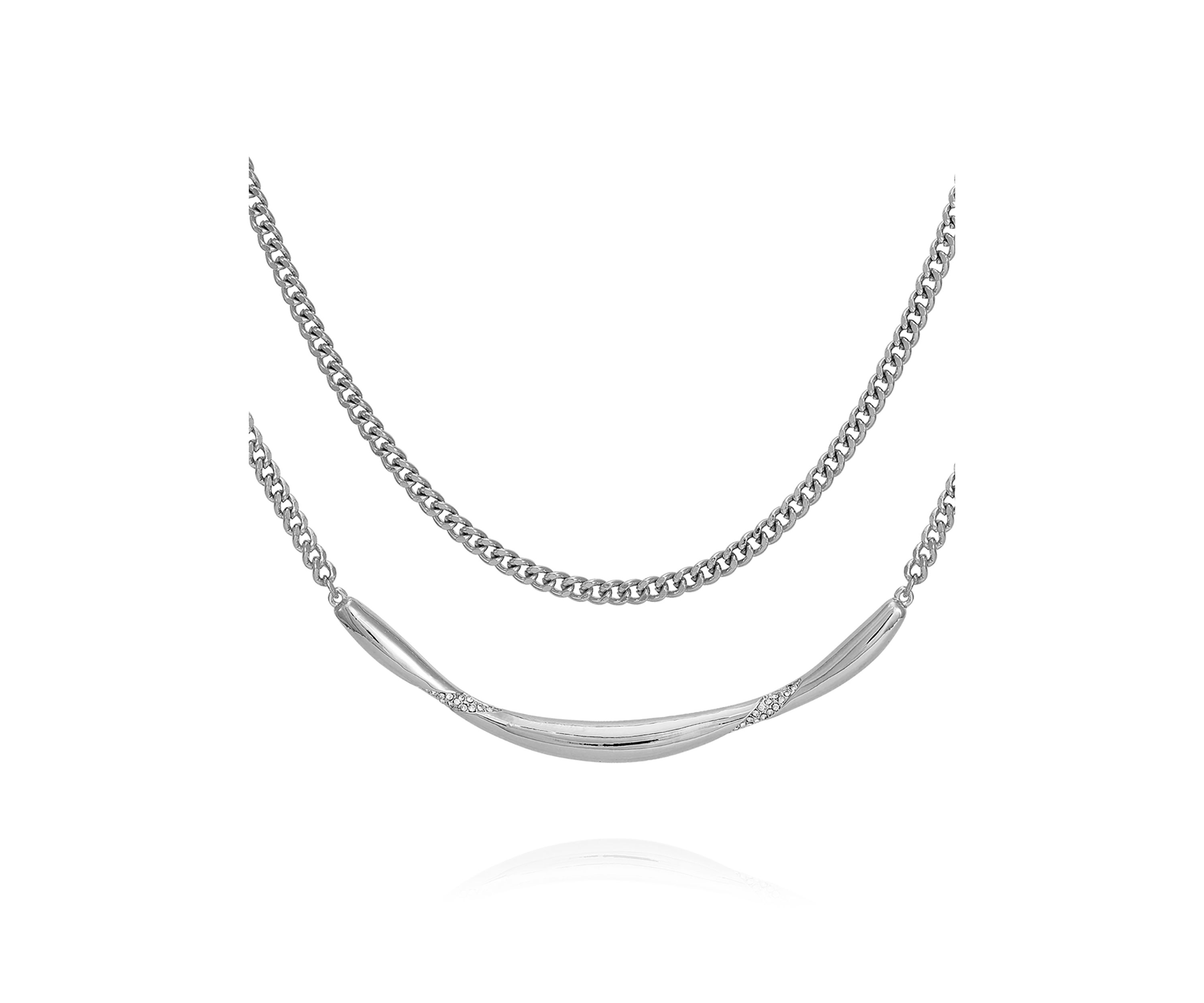 Silver Tone Layered Necklace