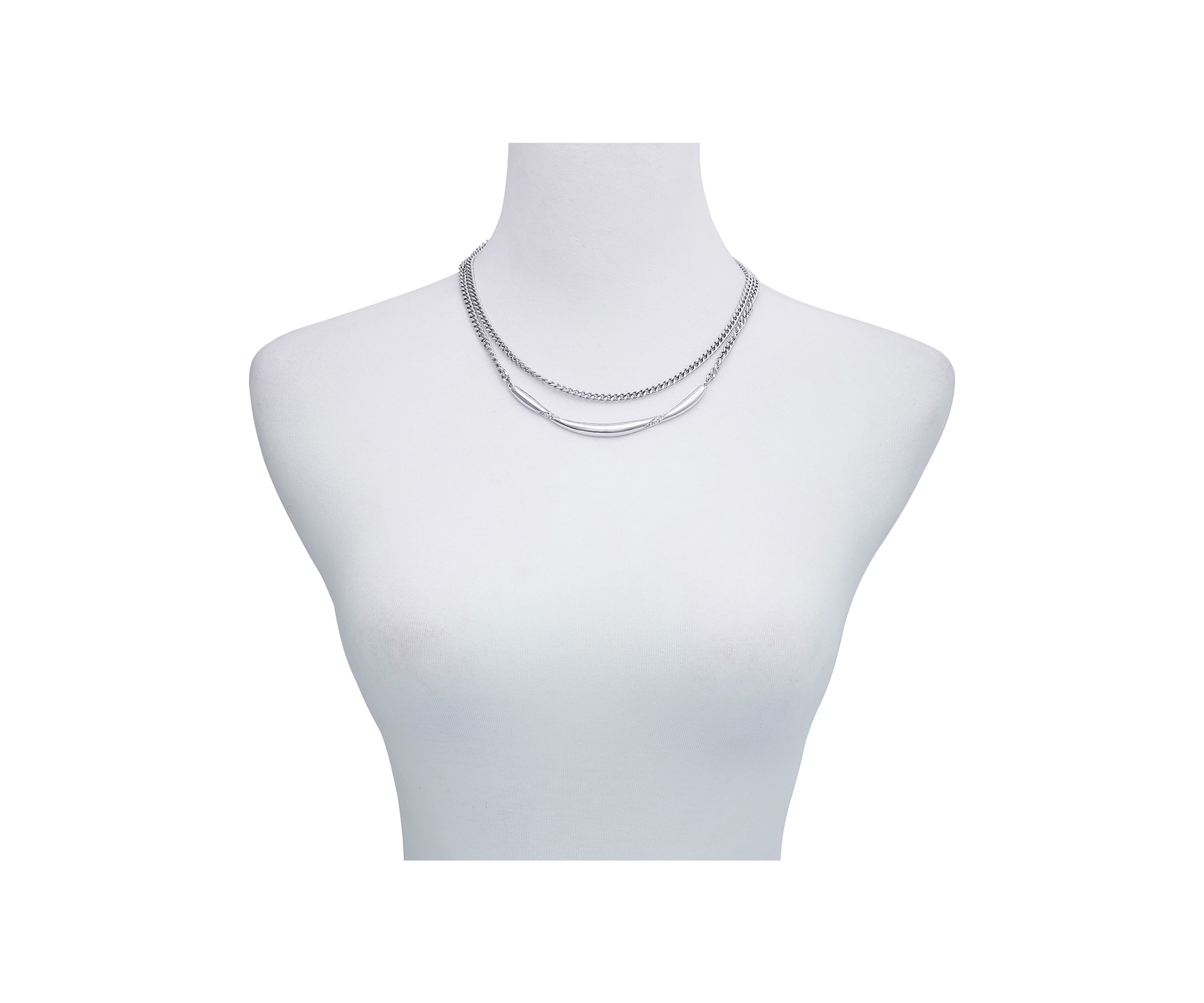 Silver Tone Layered Necklace