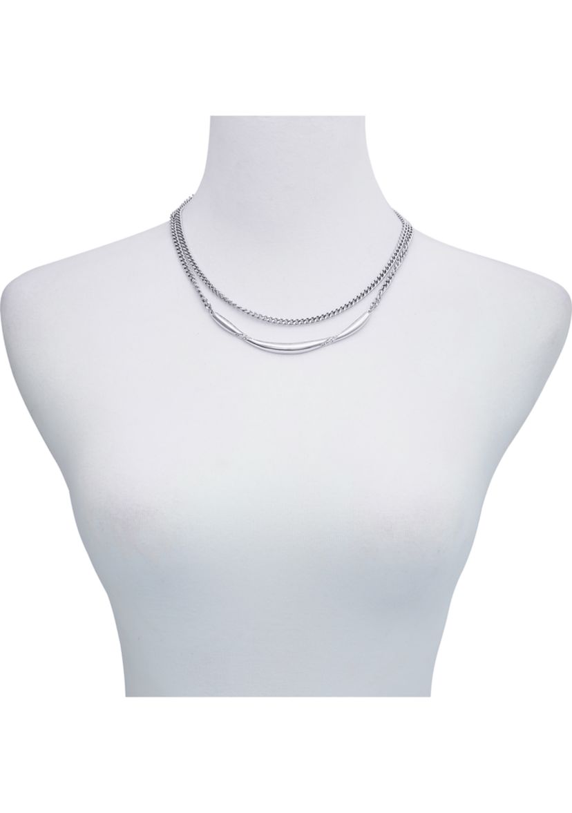 Silver Tone Layered Necklace