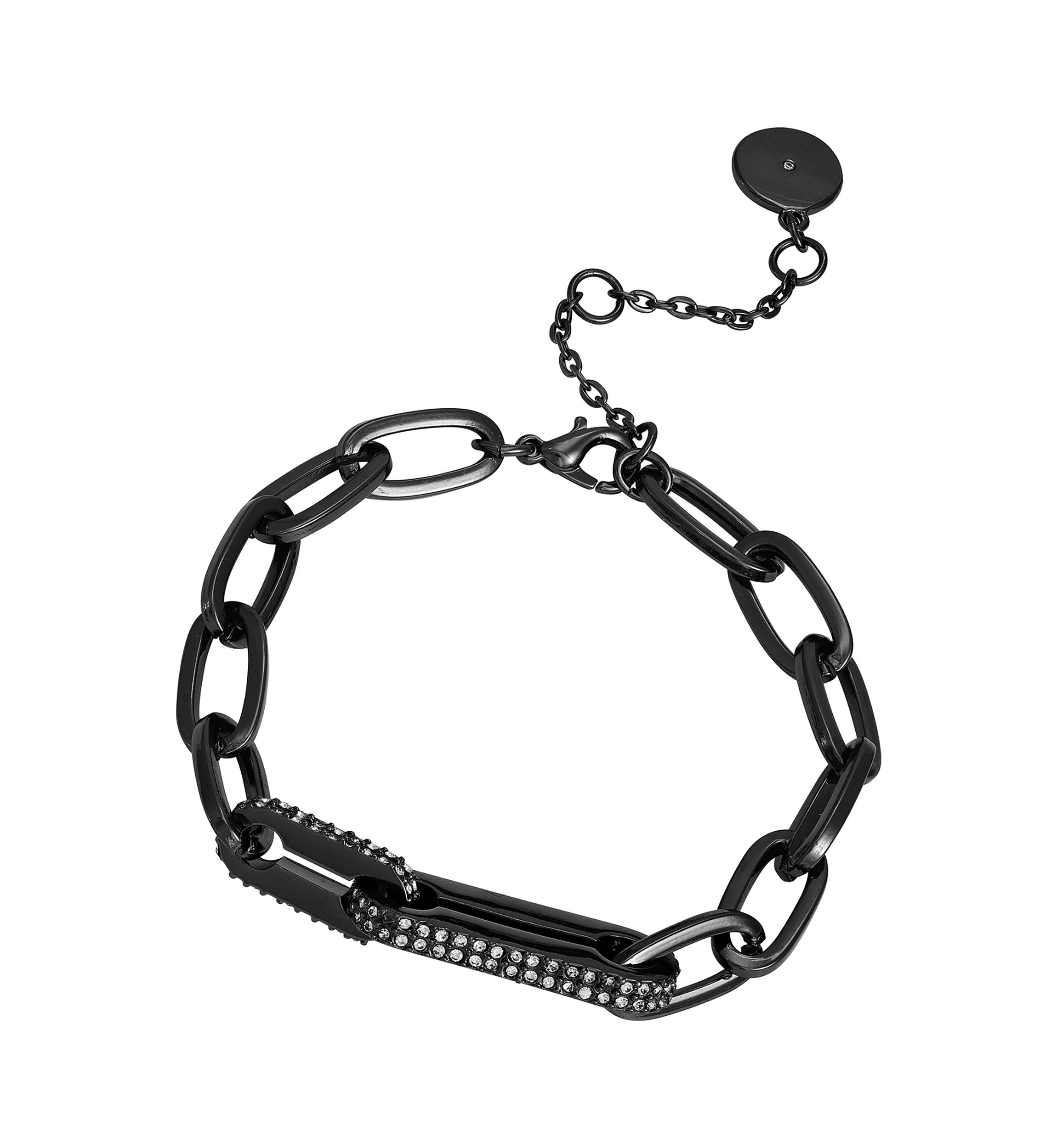 Hematite and Crystal Link Bracelet