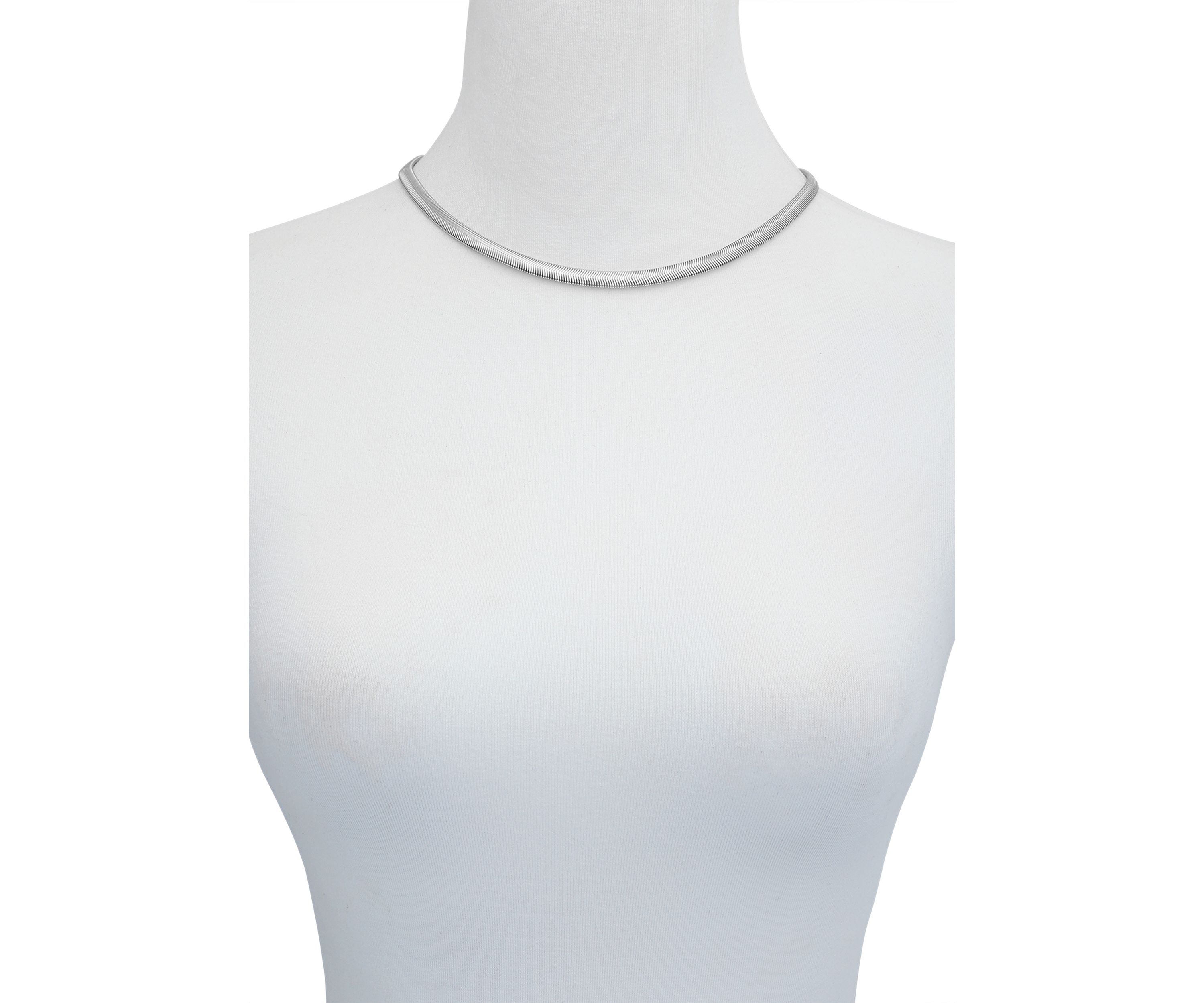 Silver Tone Snake Chain Necklace