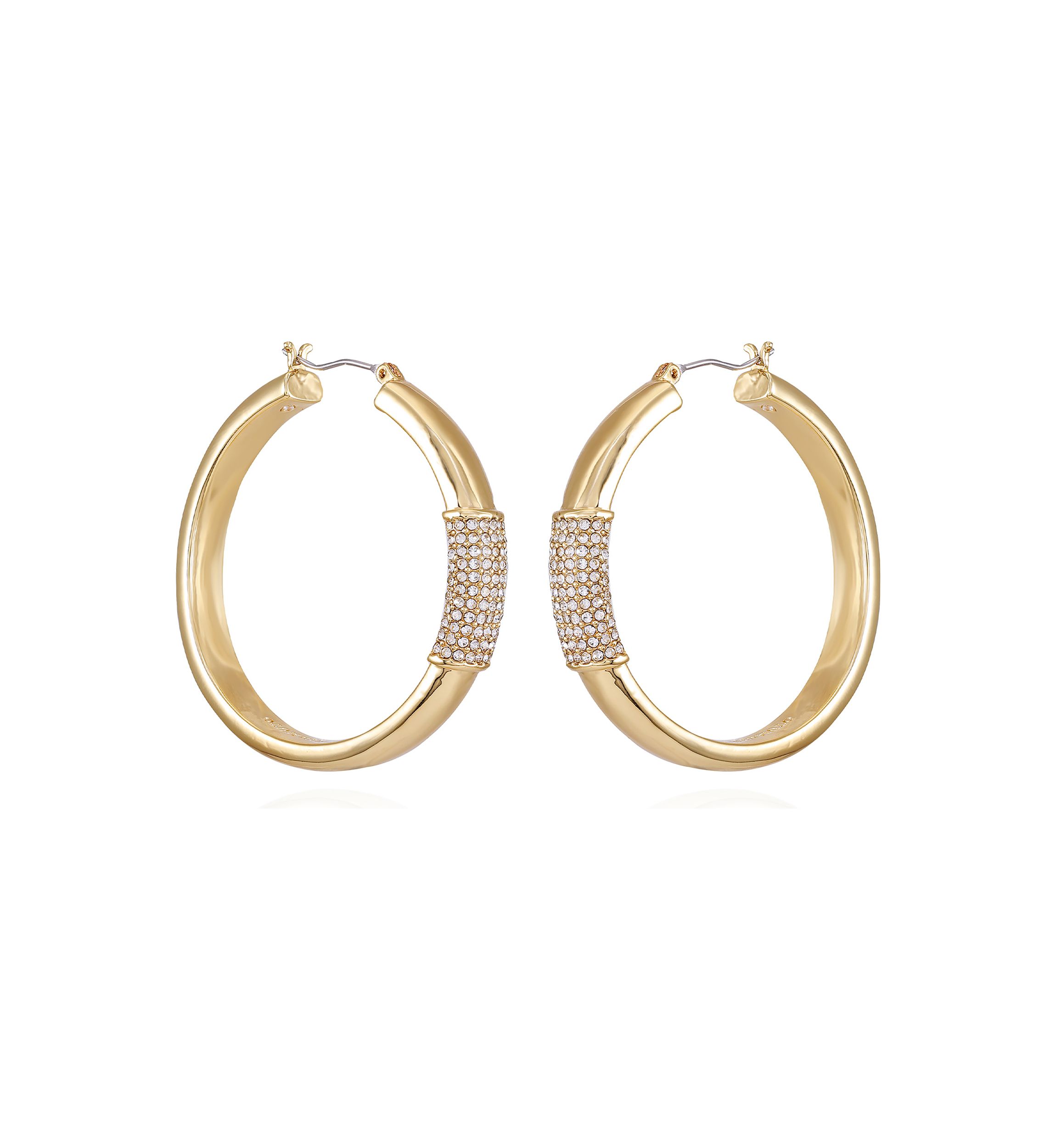 Gold Plated Crystal Hoop Earrings