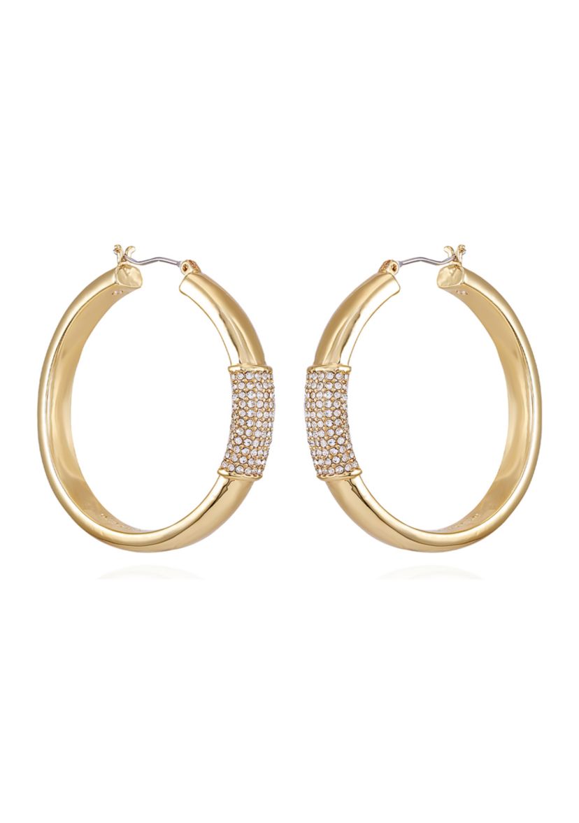 Gold Plated Crystal Hoop Earrings