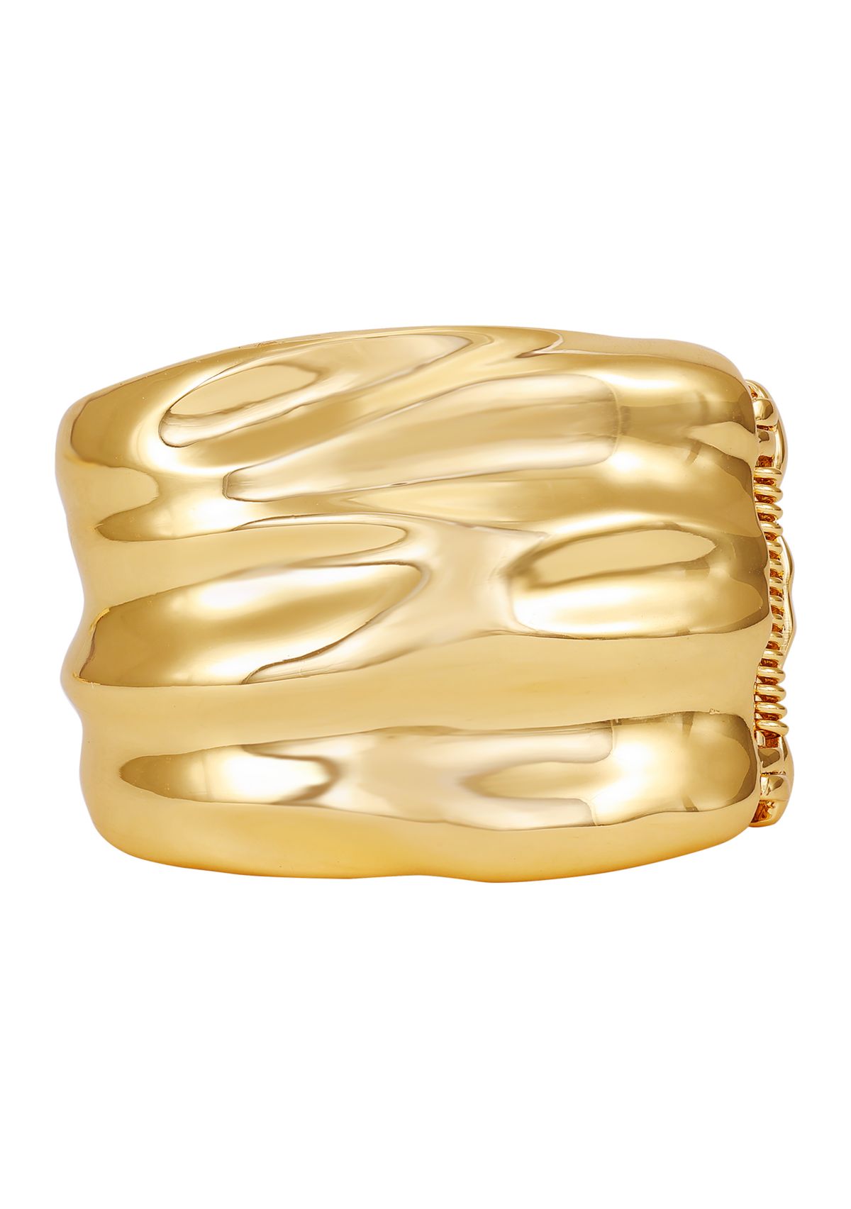 Gold-Tone Ripple Cuff Bracelet