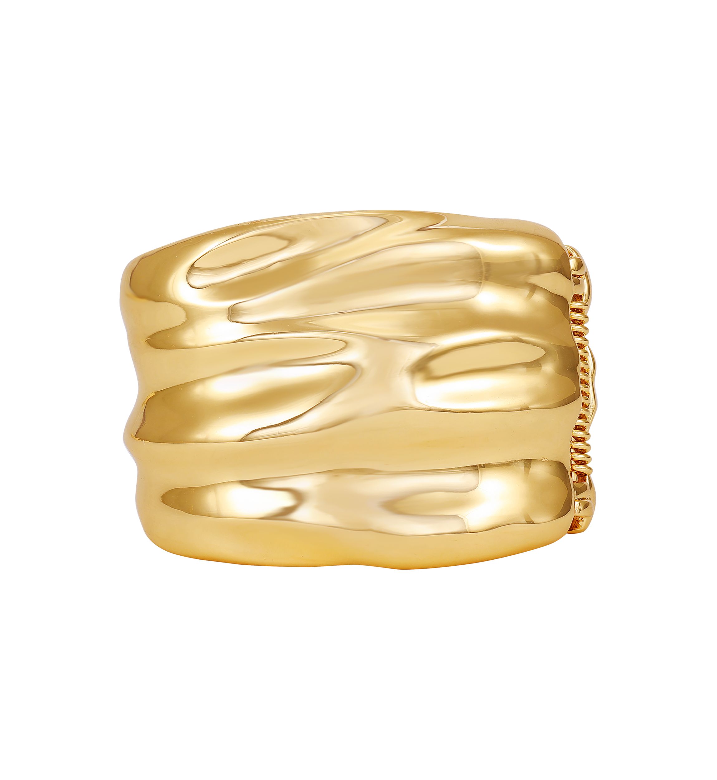 Gold-Tone Ripple Cuff Bracelet