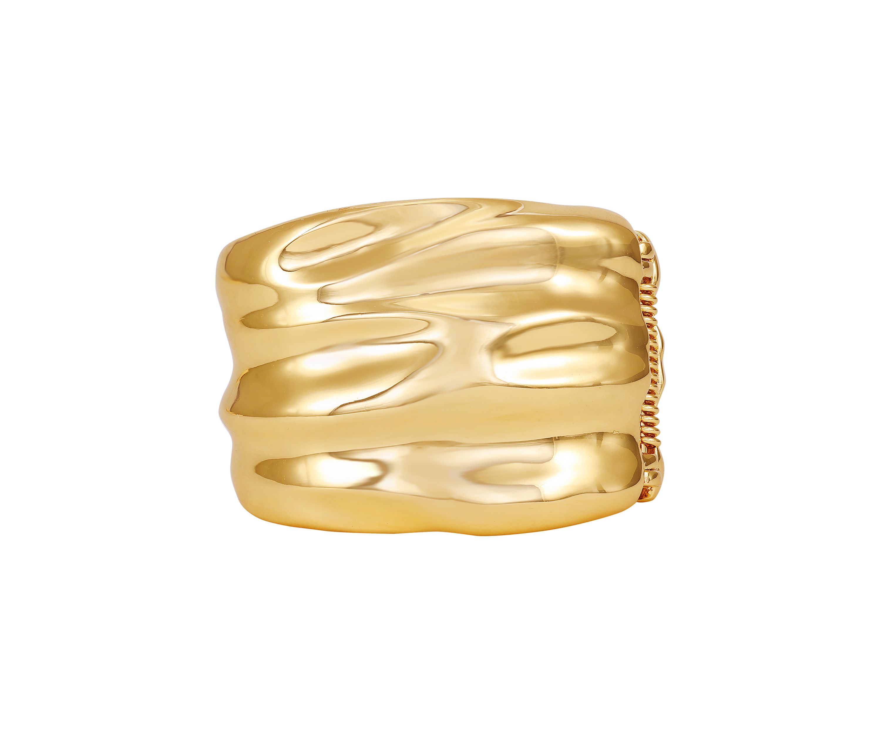Gold-Tone Ripple Cuff Bracelet