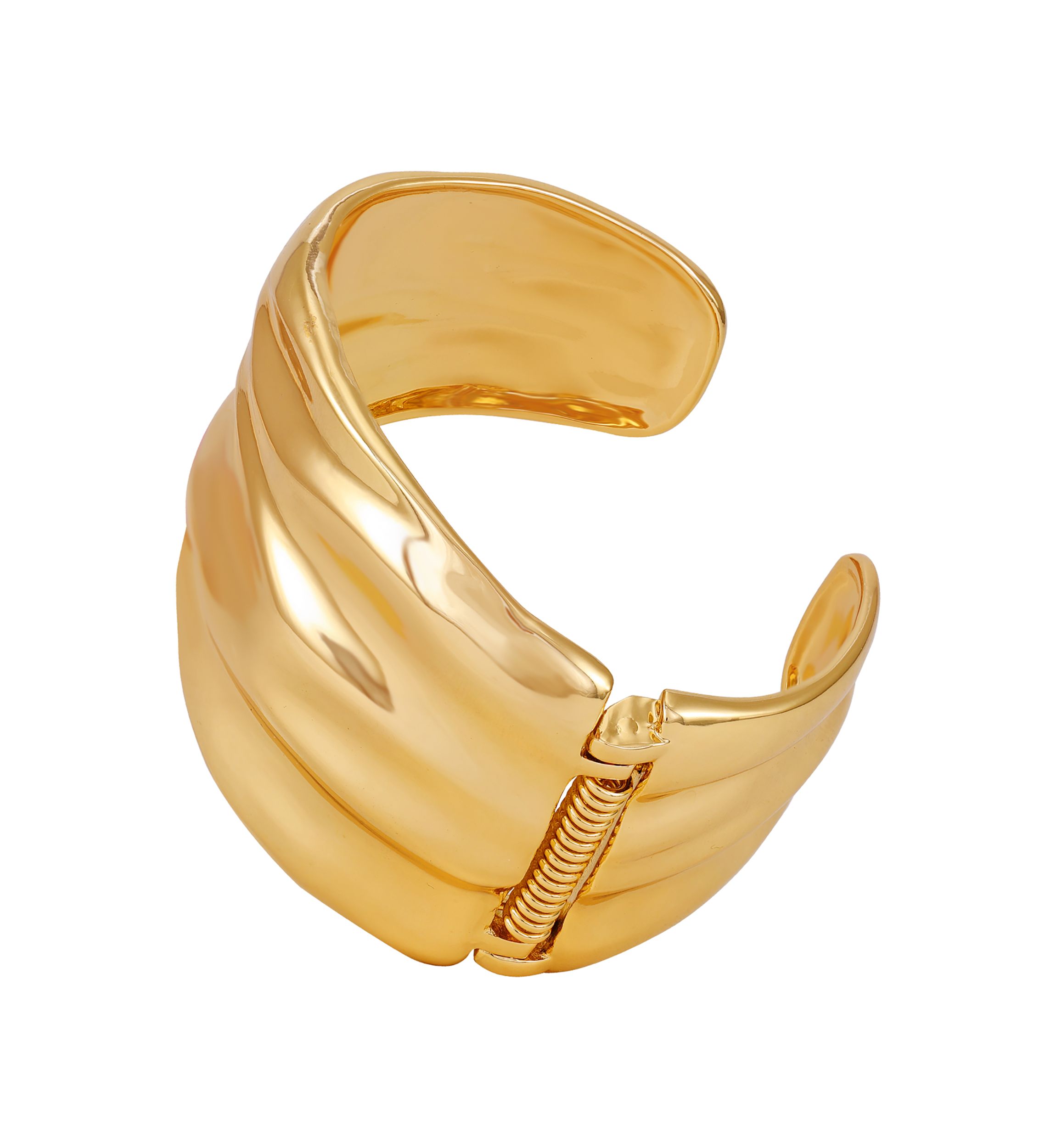 Gold-Tone Ripple Cuff Bracelet