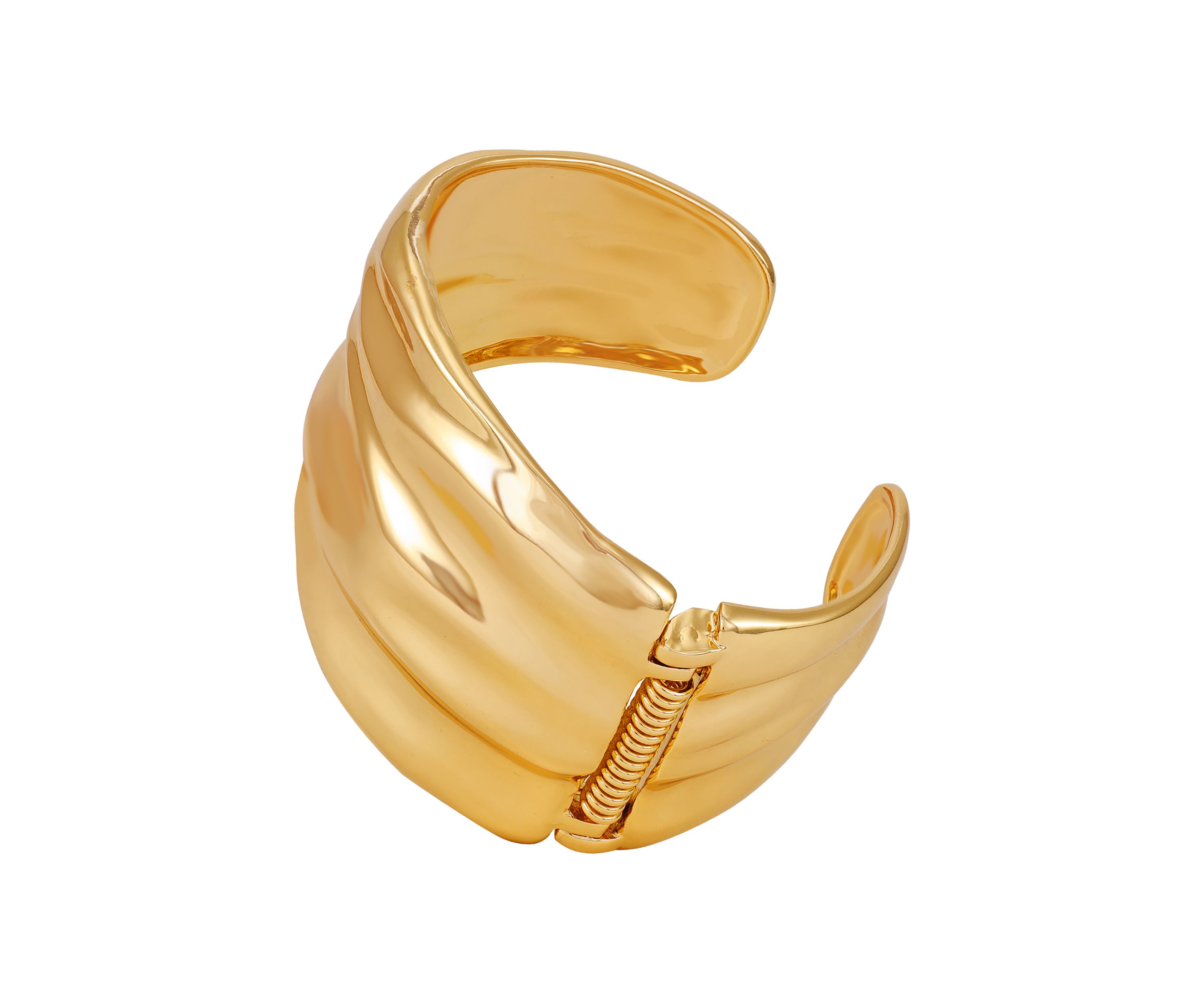 Gold-Tone Ripple Cuff Bracelet