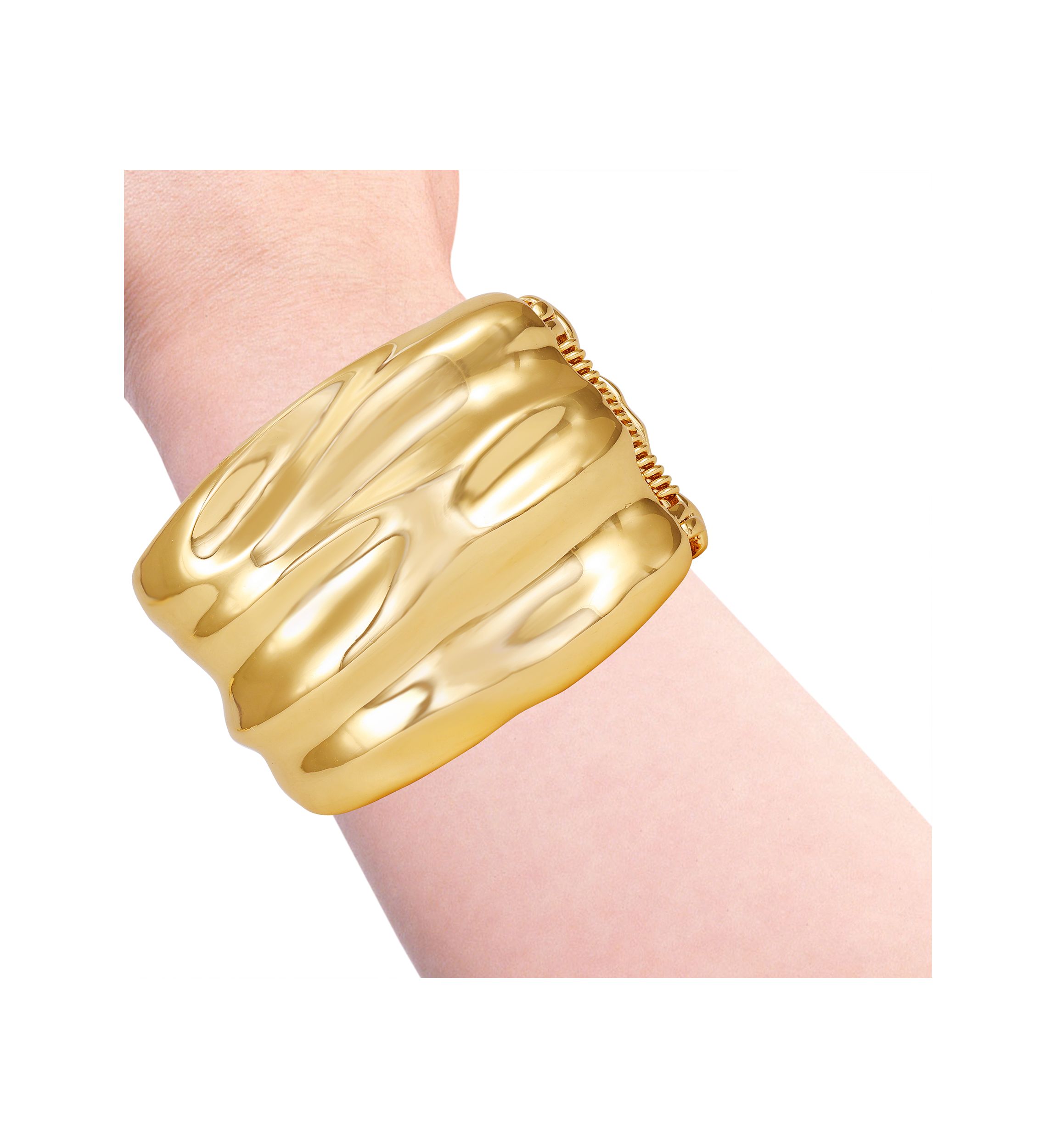 Gold-Tone Ripple Cuff Bracelet
