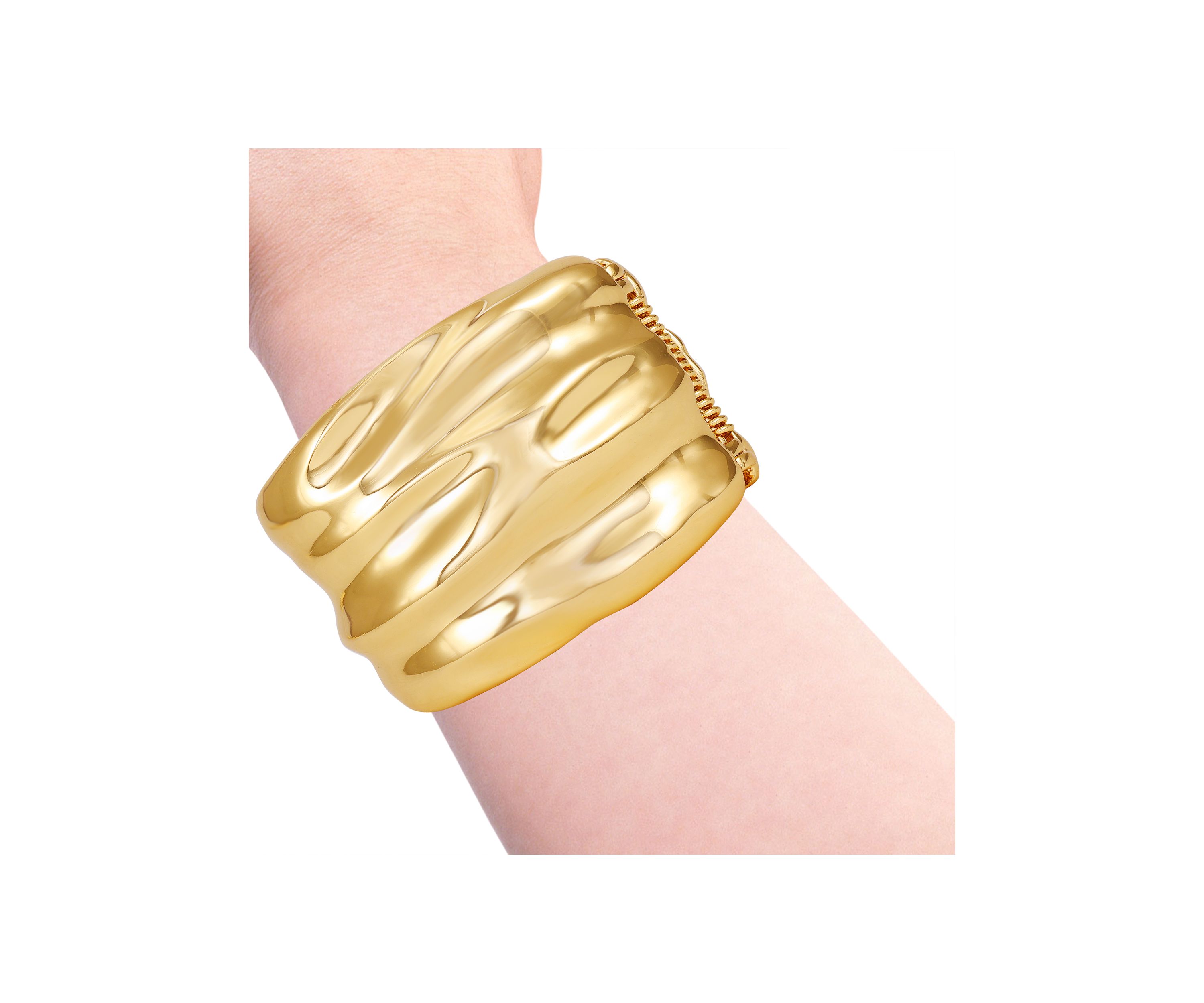 Gold-Tone Ripple Cuff Bracelet