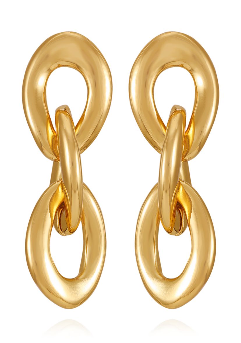 Gold-Tone Linked Drop Earrings