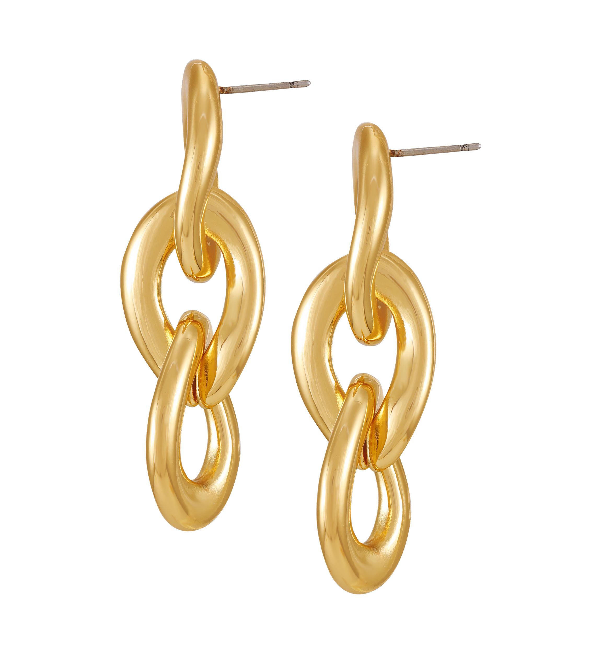 Gold-Tone Linked Drop Earrings
