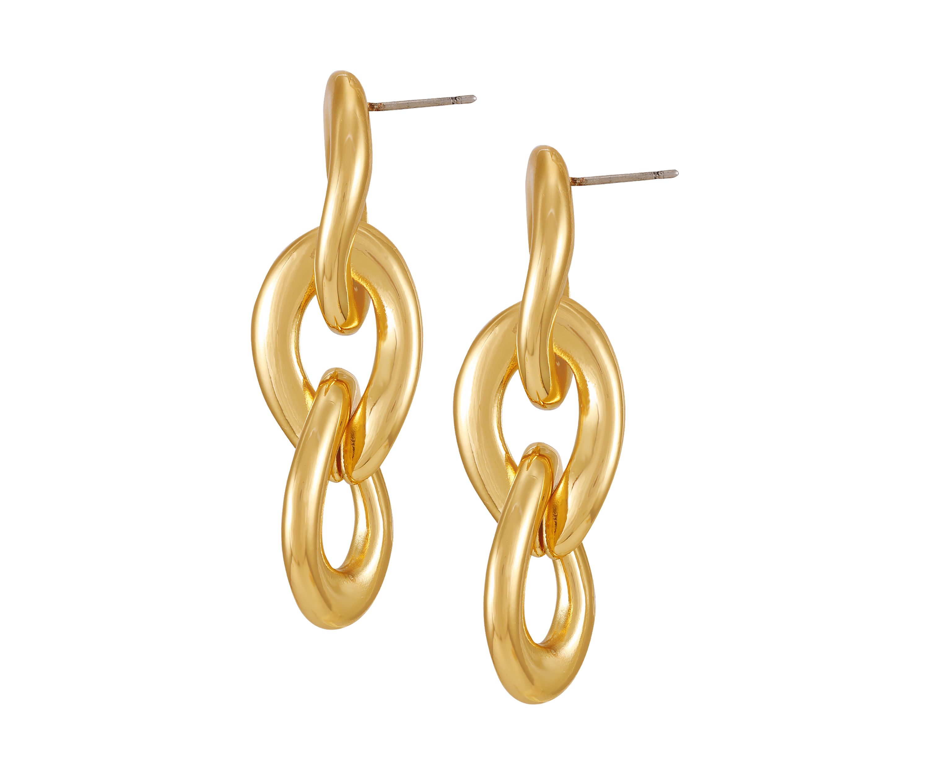Gold-Tone Linked Drop Earrings