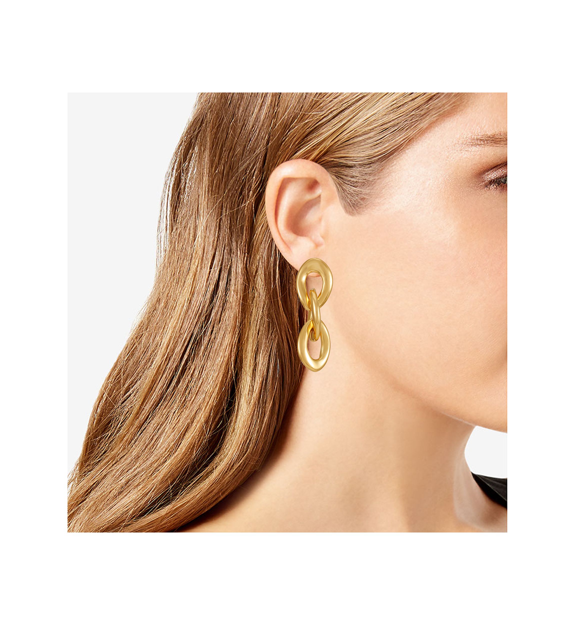 Gold-Tone Linked Drop Earrings