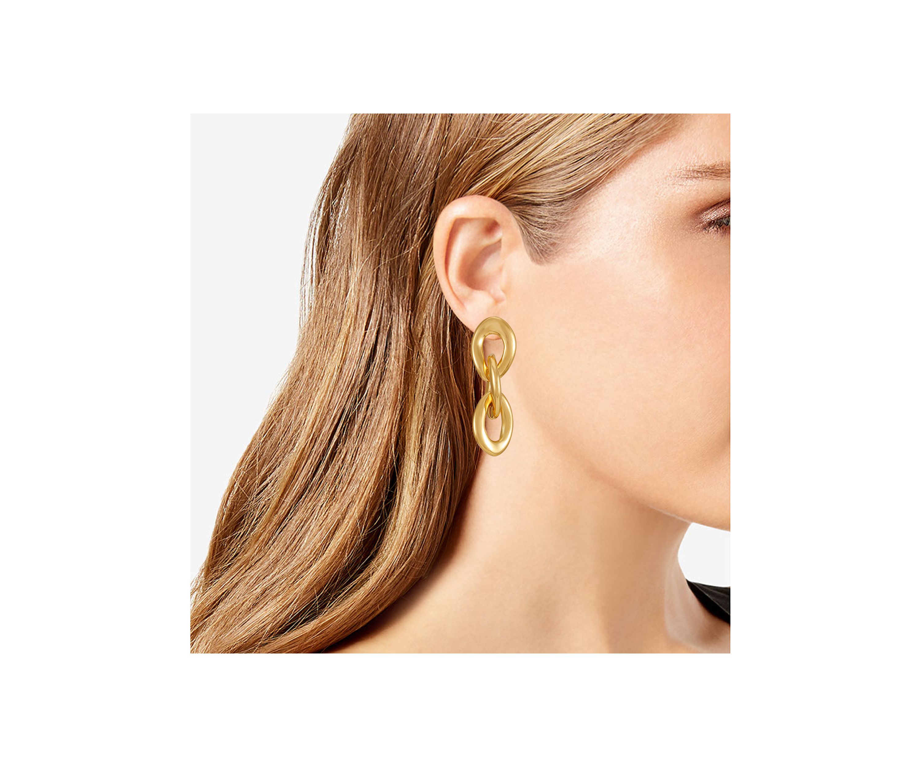 Gold-Tone Linked Drop Earrings