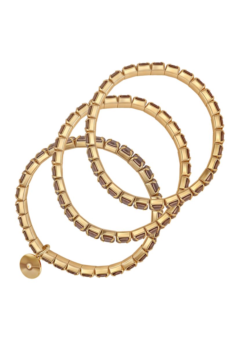 Cubic Zirconia Trio Stretch Bracelet Set