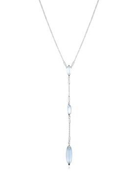 Vince Camuto Silver Tone Light Blue Glass Stone Sparkle Chain Necklace, 22 in