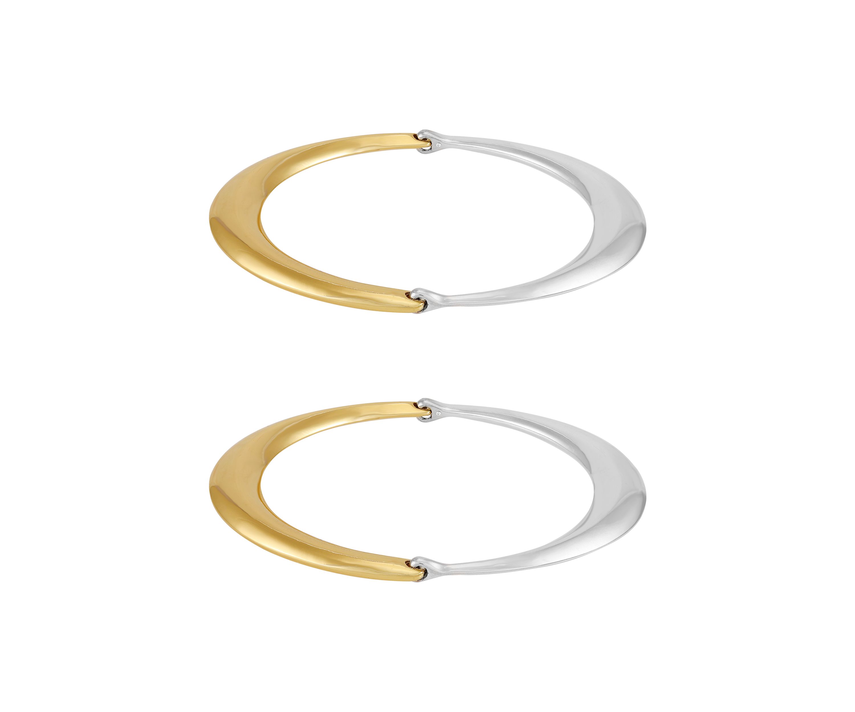 Two Tone Bangle Bracelet Set